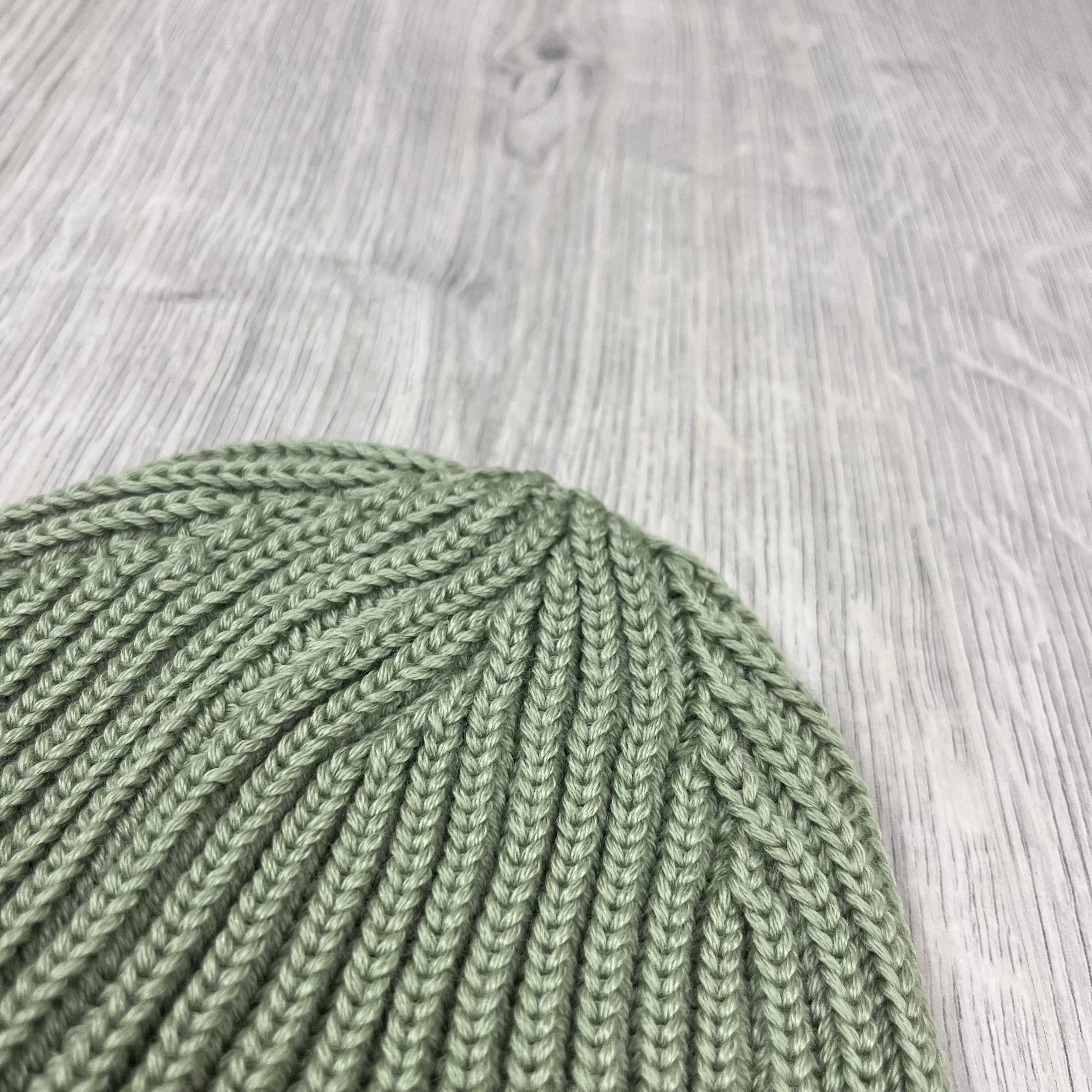 Men's CP Company Merino Wool Goggle Beanie in Tea Green. On sale at Open Attire.