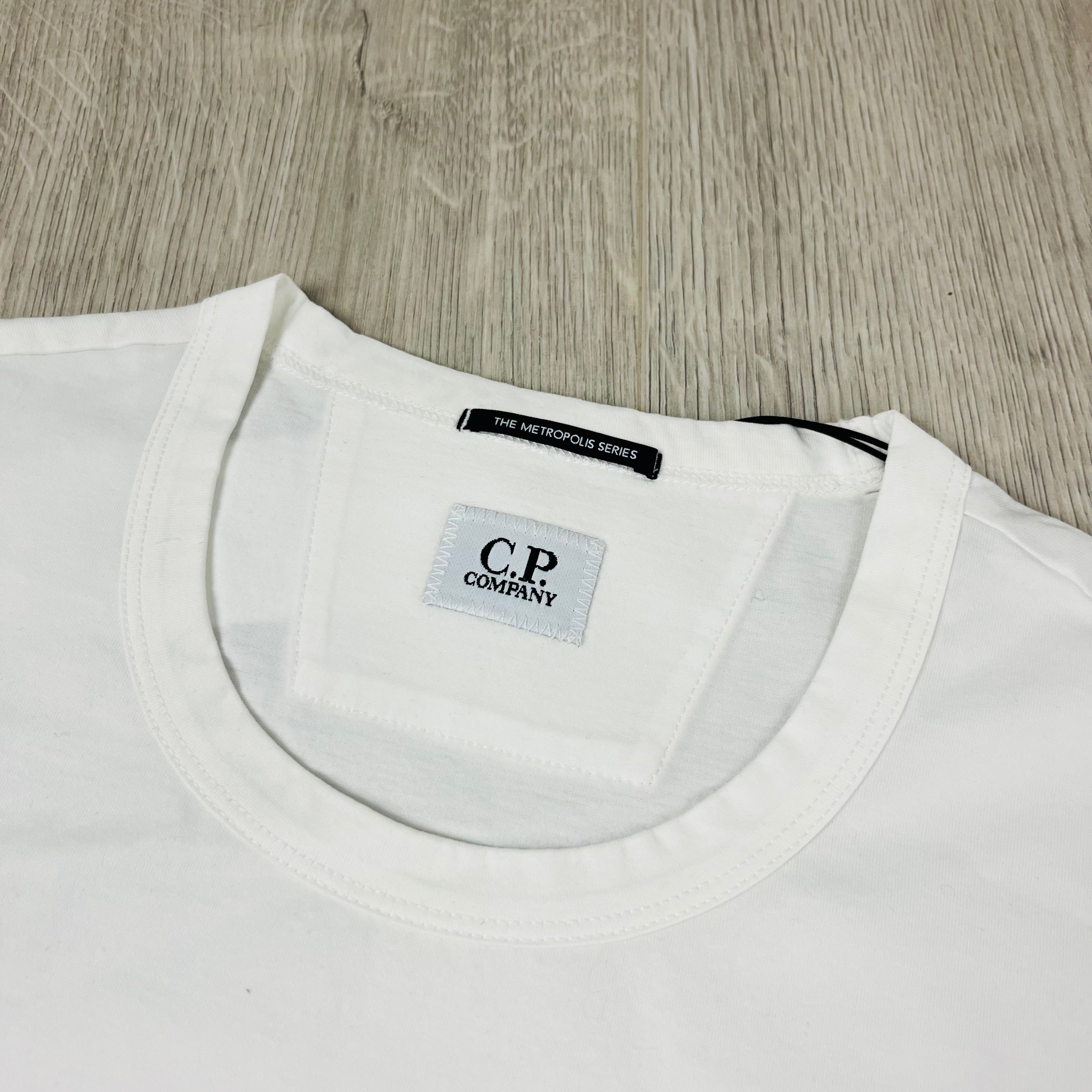 Men's CP Company Metropolis T-Shirt in Gauze White. On sale at Open Attire.