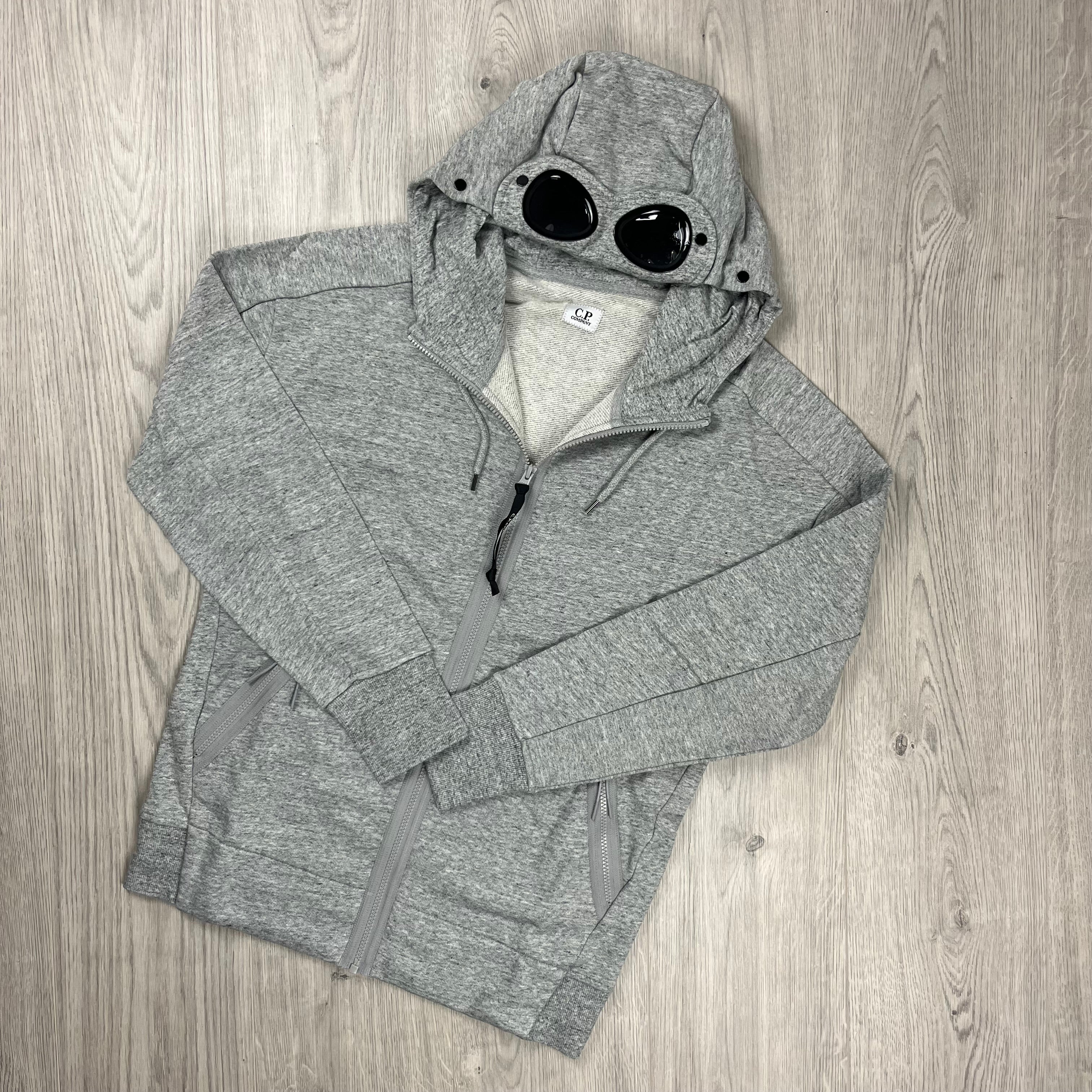 CP Company Diagonal Raised Fleece Tracksuit in Greystone Melange. On sale at Open Attire.
