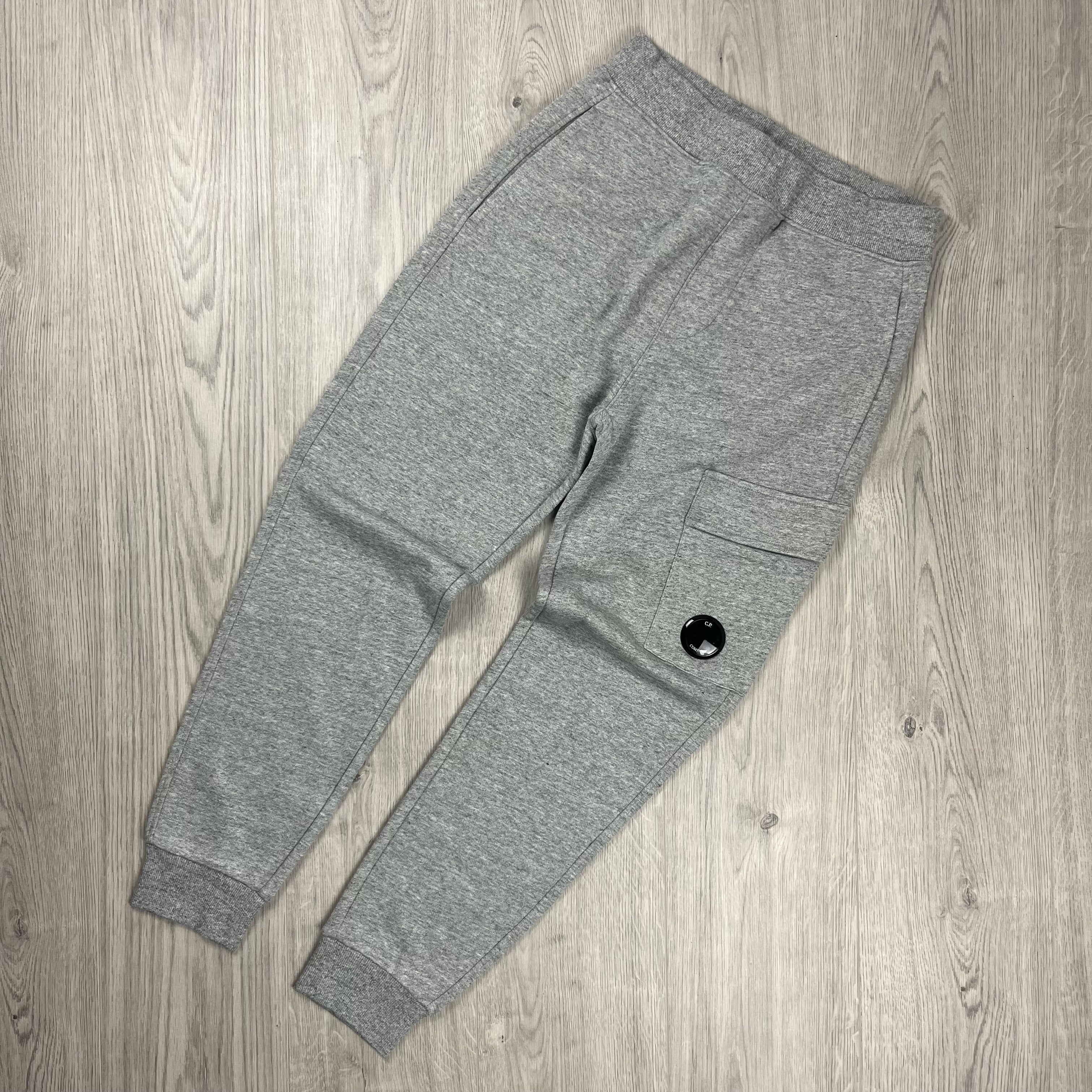 CP Company Diagonal Raised Fleece Tracksuit in Greystone Melange. On sale at Open Attire.