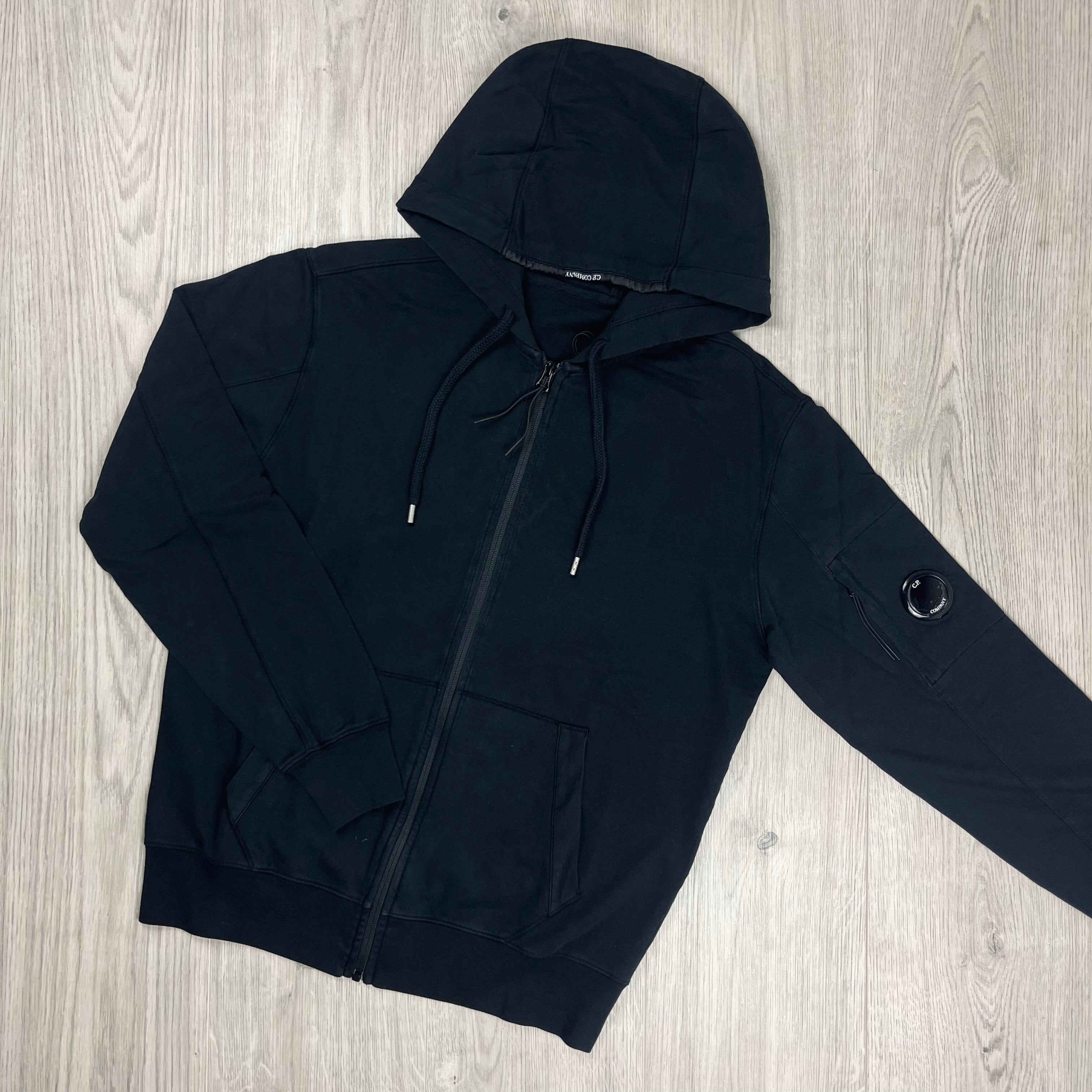 CP Company Light Fleece Zip Hoodie - Black