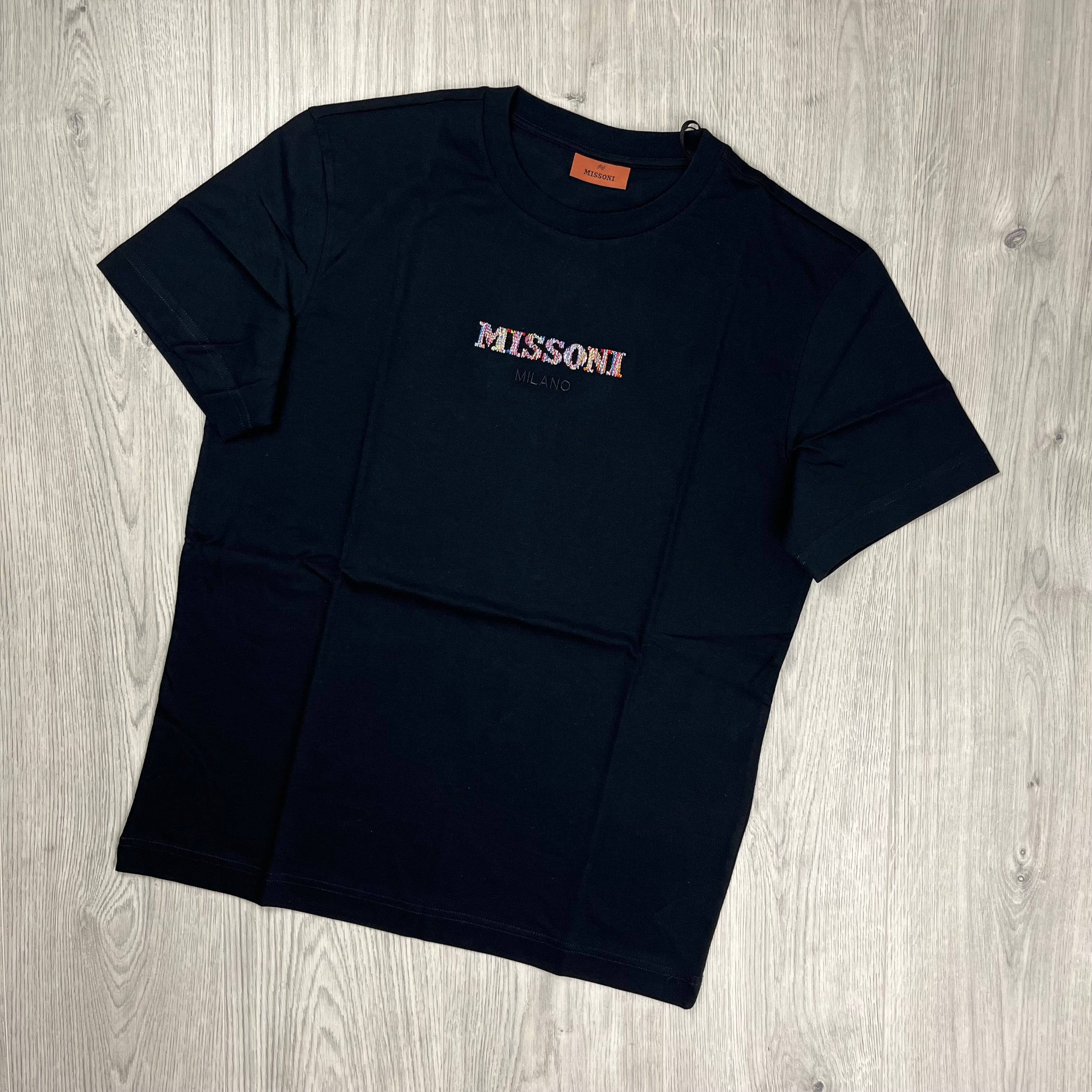 Missoni Embellished Logo T-Shirt in Black. On sale at Open Attire.