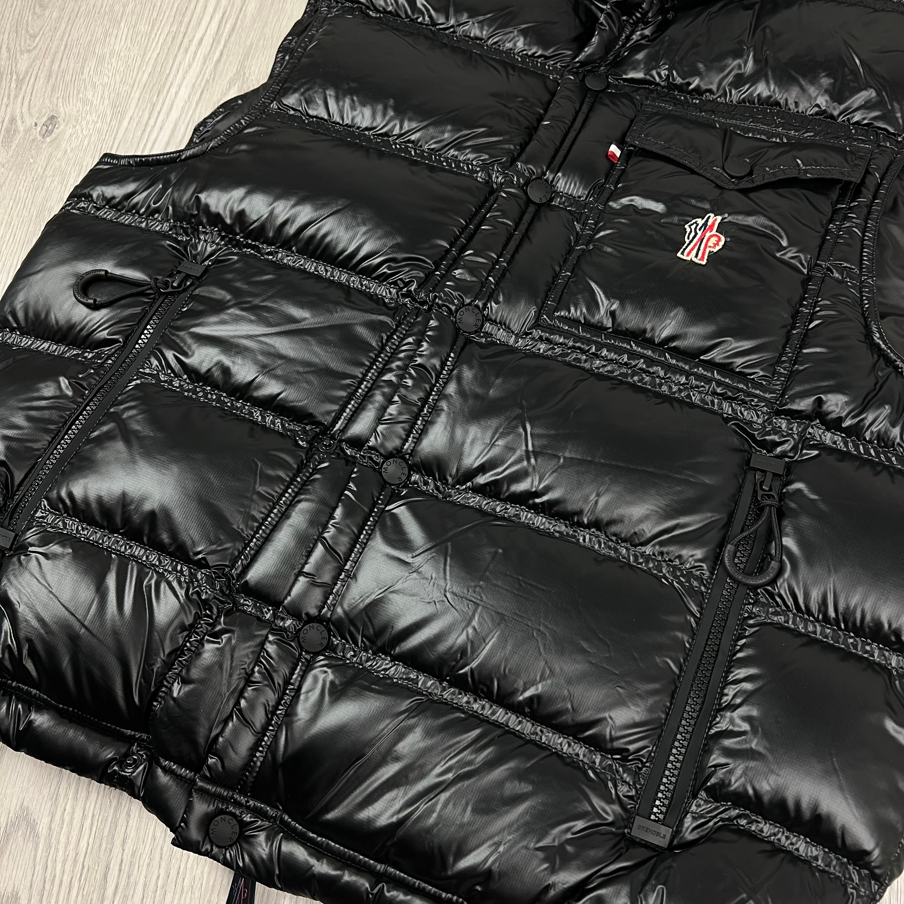 Men's Moncler Grenoble Nantu Gilet in Black. On sale at Open Attire.