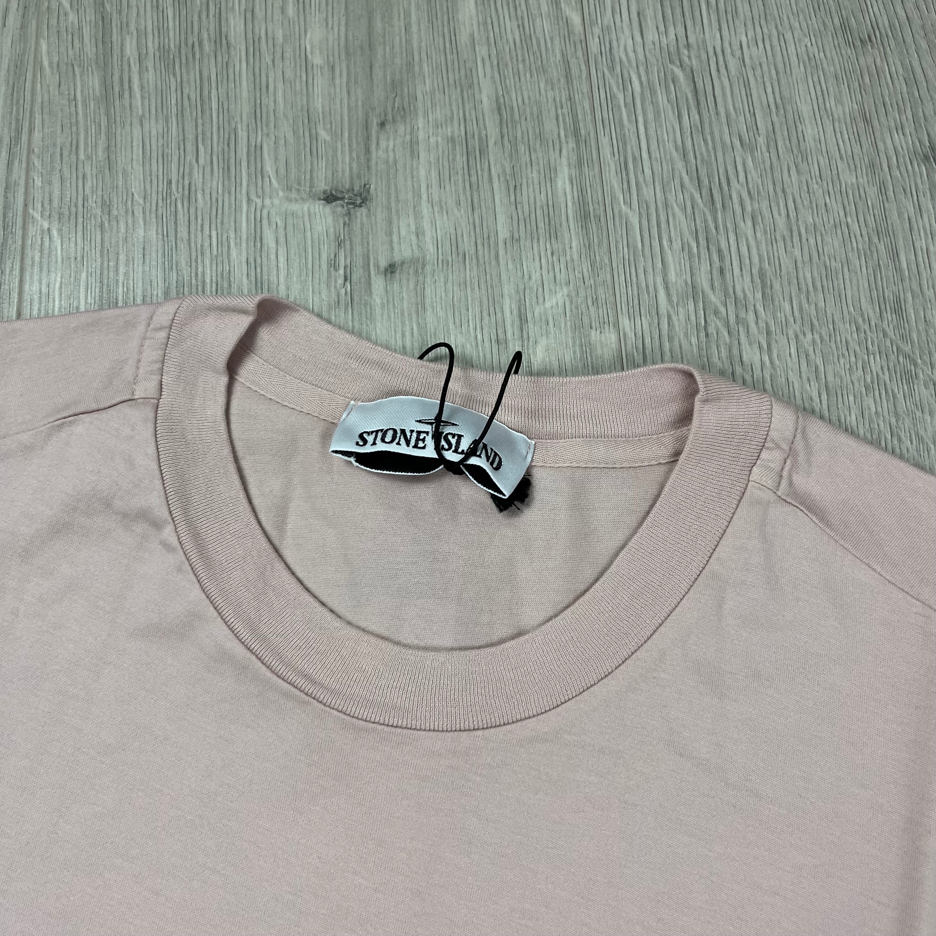 Stone Island 60/2 Patch Logo T-Shirt in Antique Rose. On sale at Open Attire.