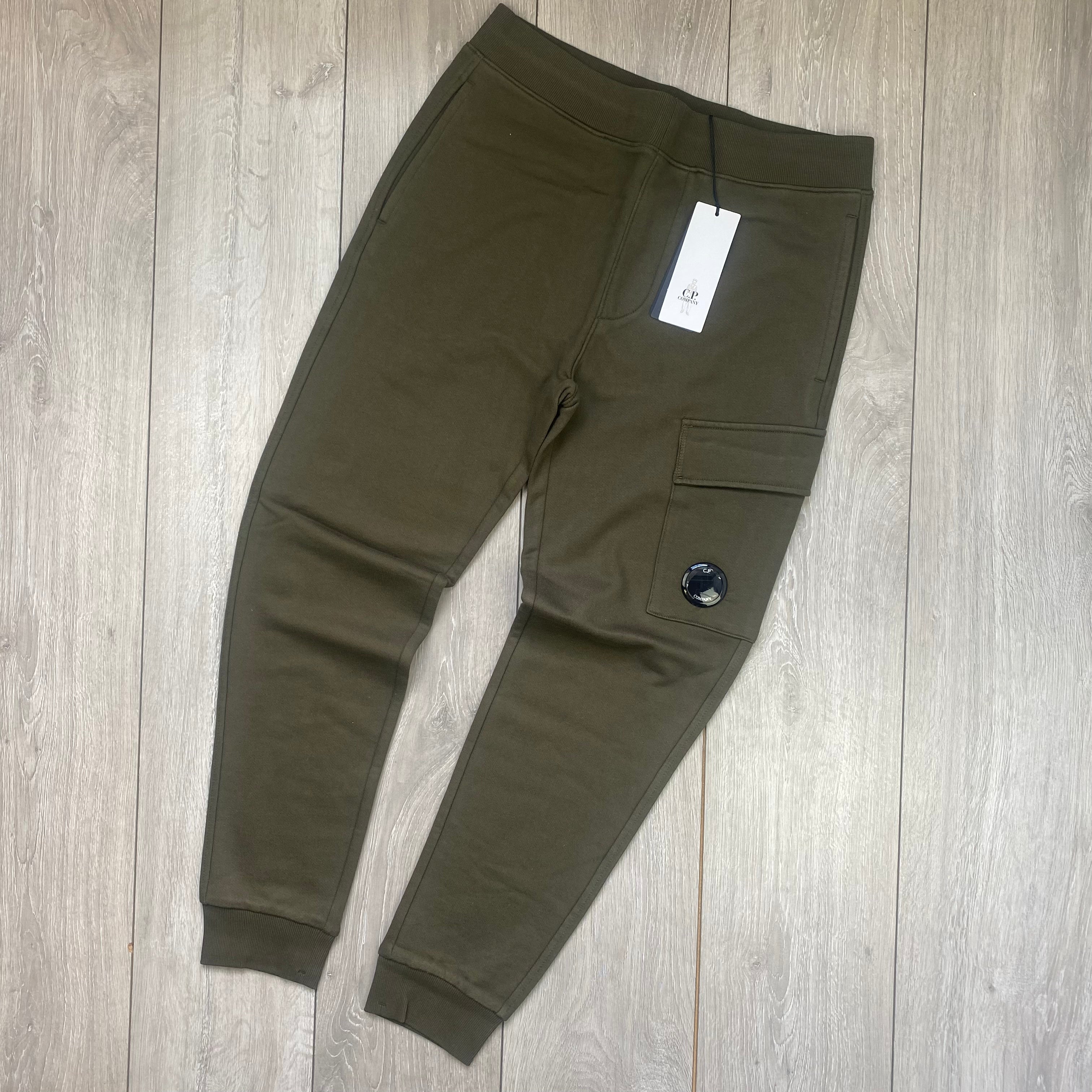 CP Company Raised Fleece Sweatpants - Ivy Green