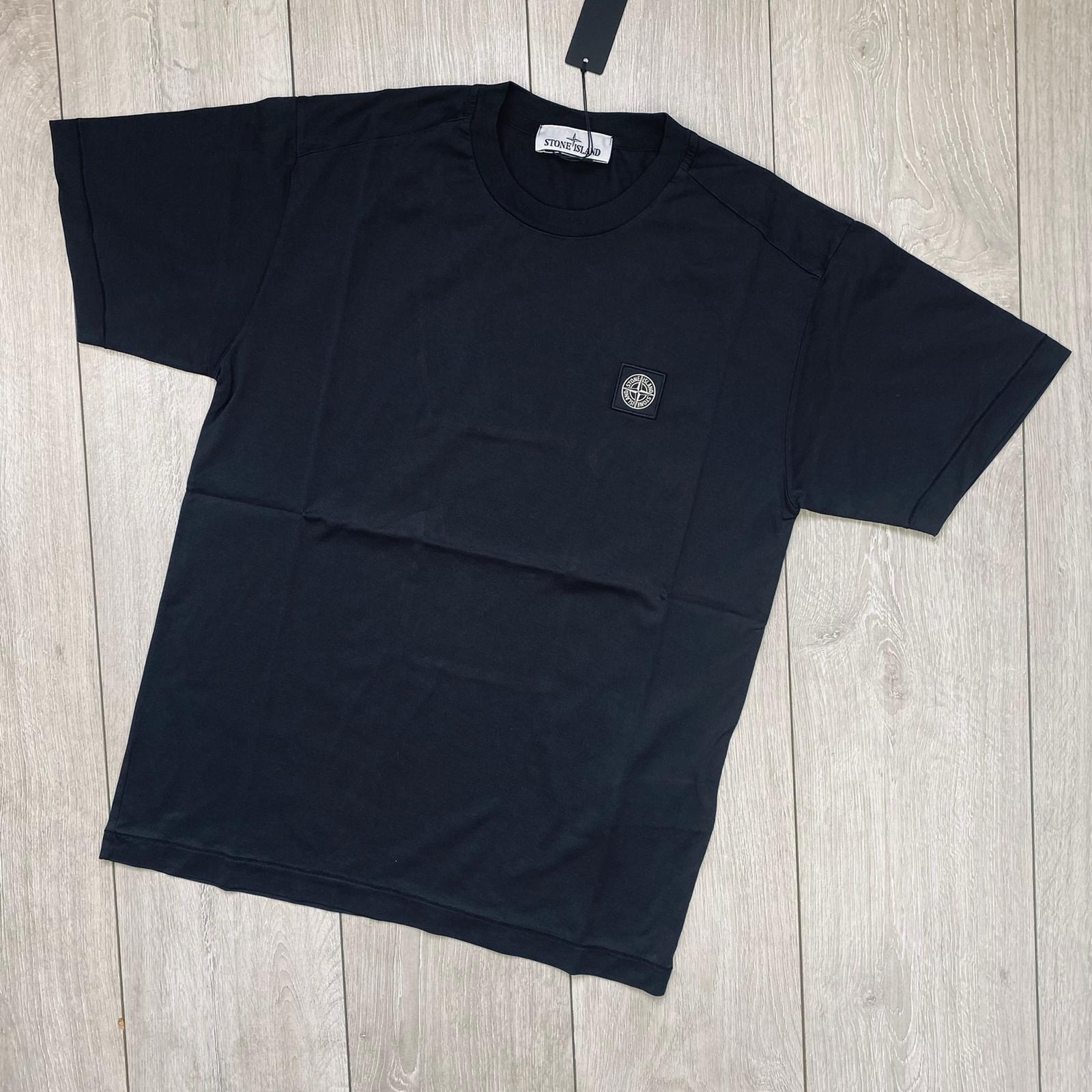 Stone Island 60/2 Patch Logo T-Shirt in Black. On sale at Open Attire.