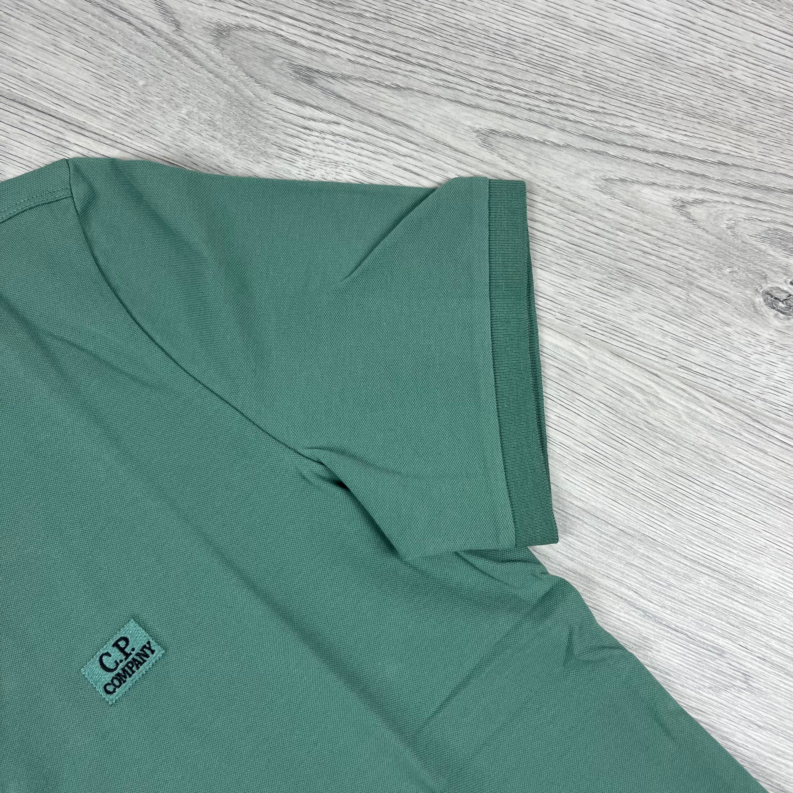 CP Company Piquet Polo Shirt - Green Bay