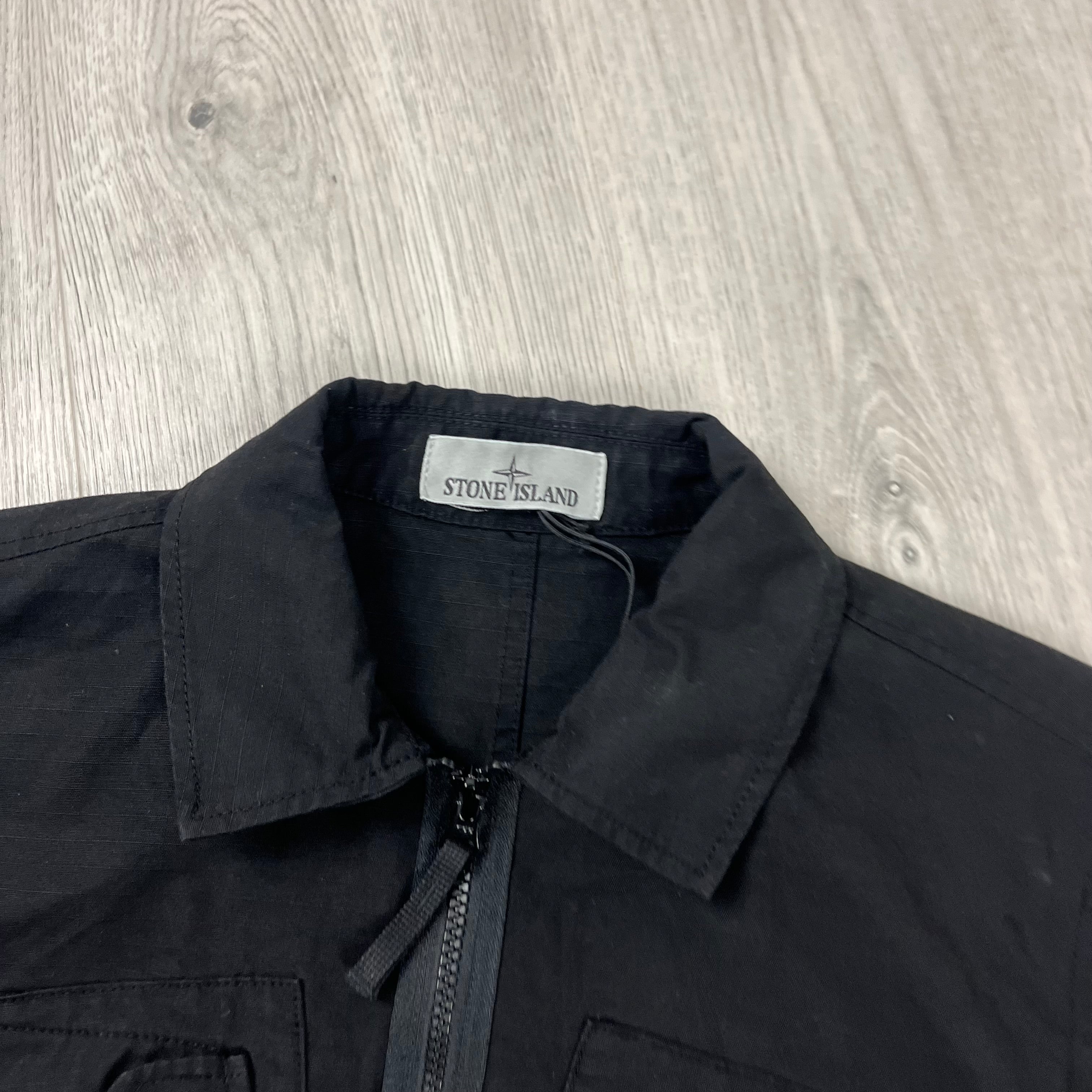 Stone Island Zip Overshirt - Black