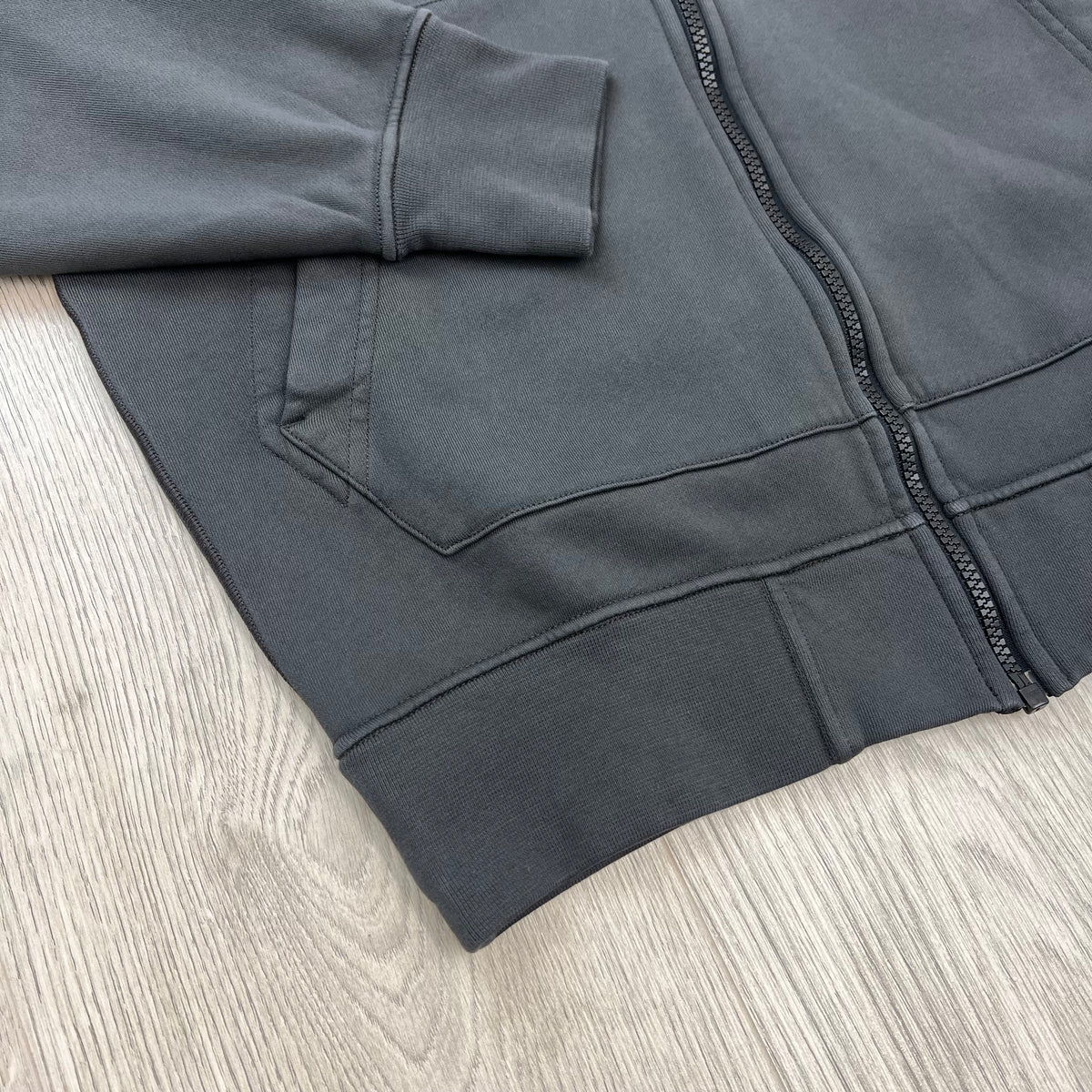 Stone Island Zip Hoodie - Lead Grey