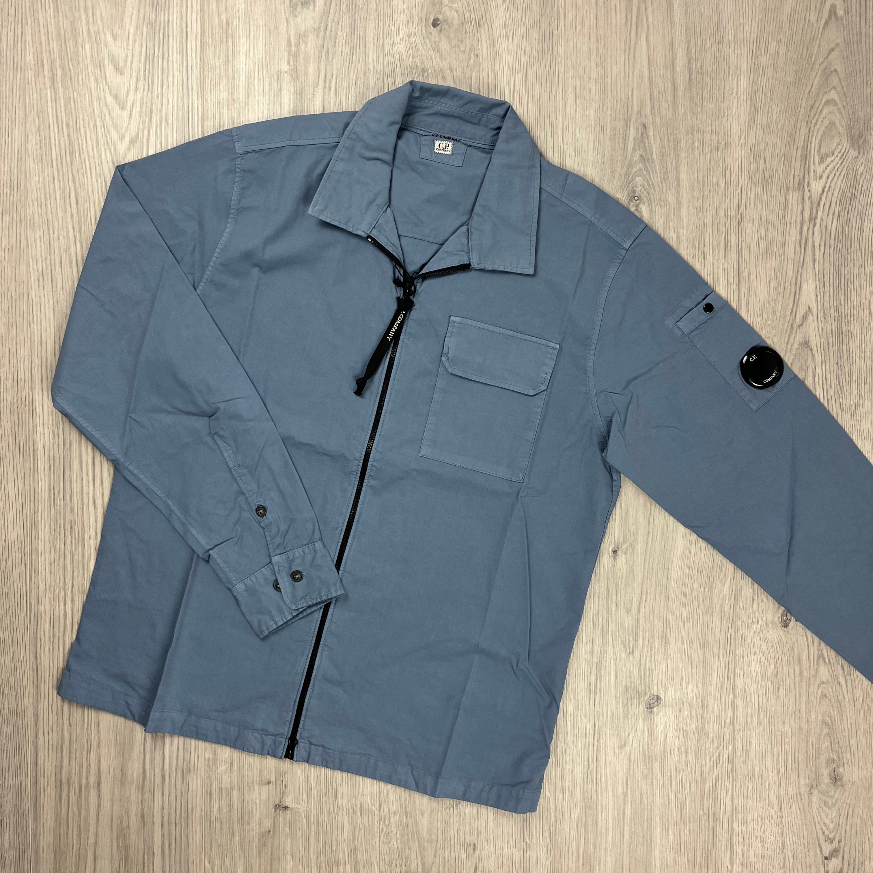 CP Company Zip Overshirt - Flint Stone