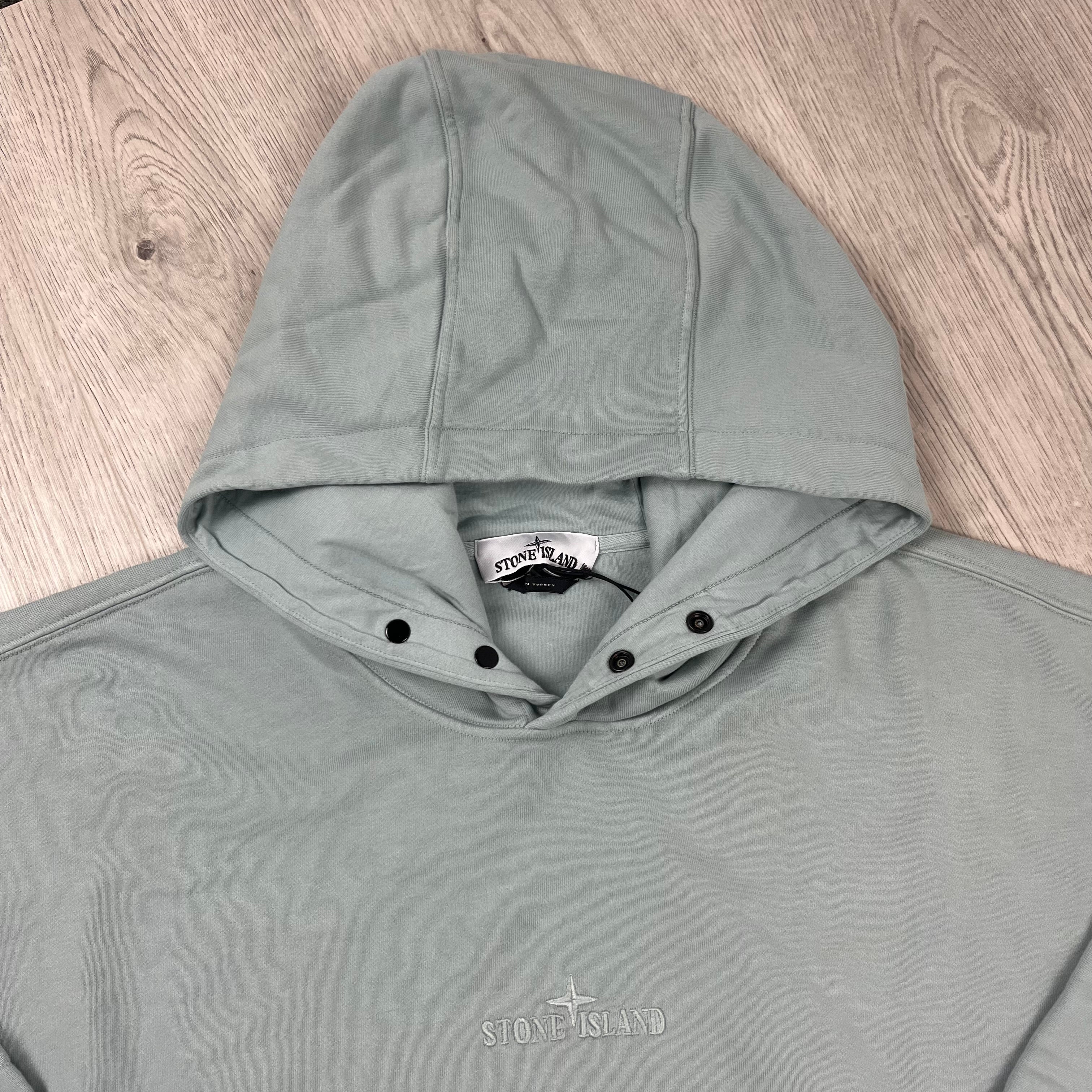 Stone Island Embroidered Hoodie - Sky Blue