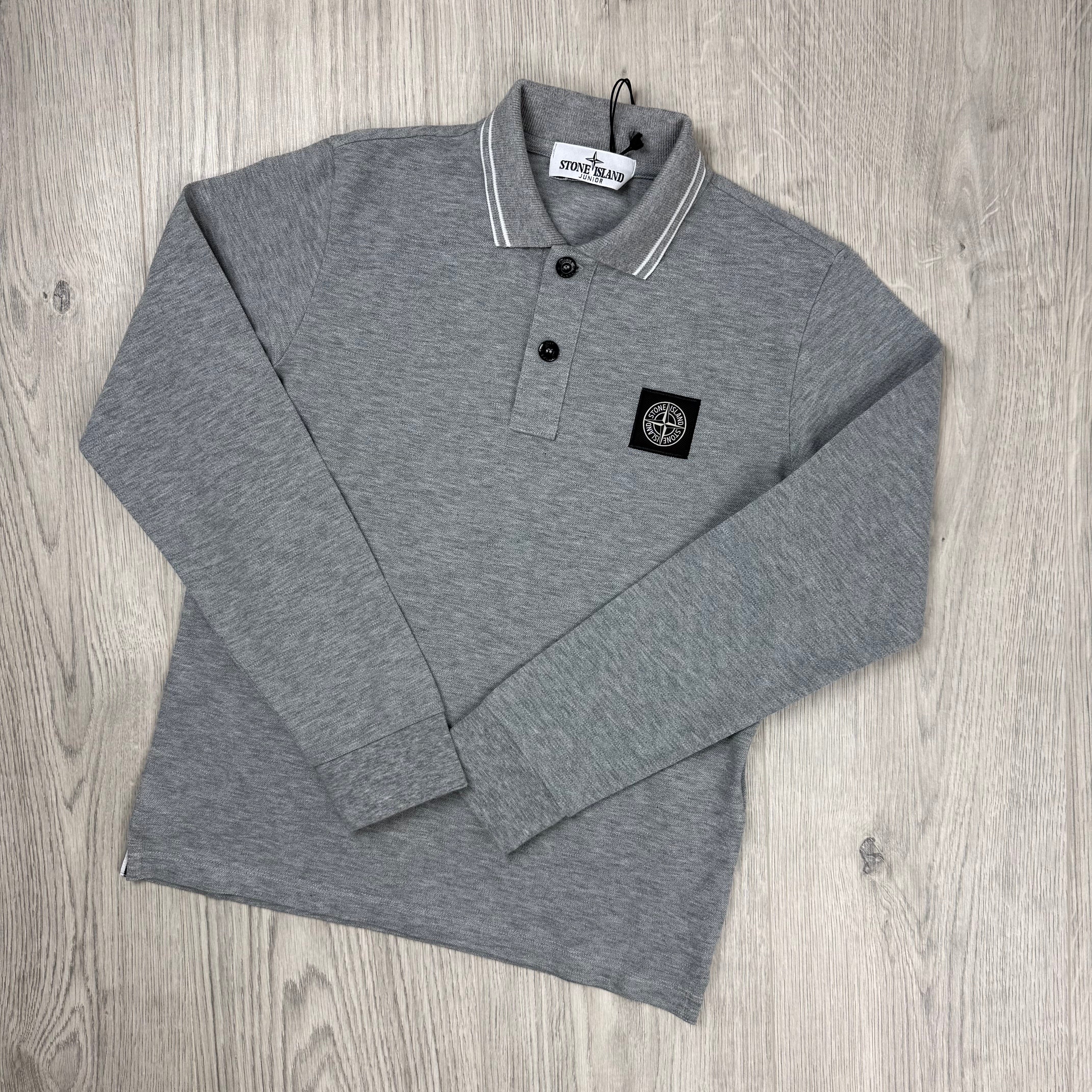 Stone Island Junior Patch Polo Shirt - Grey