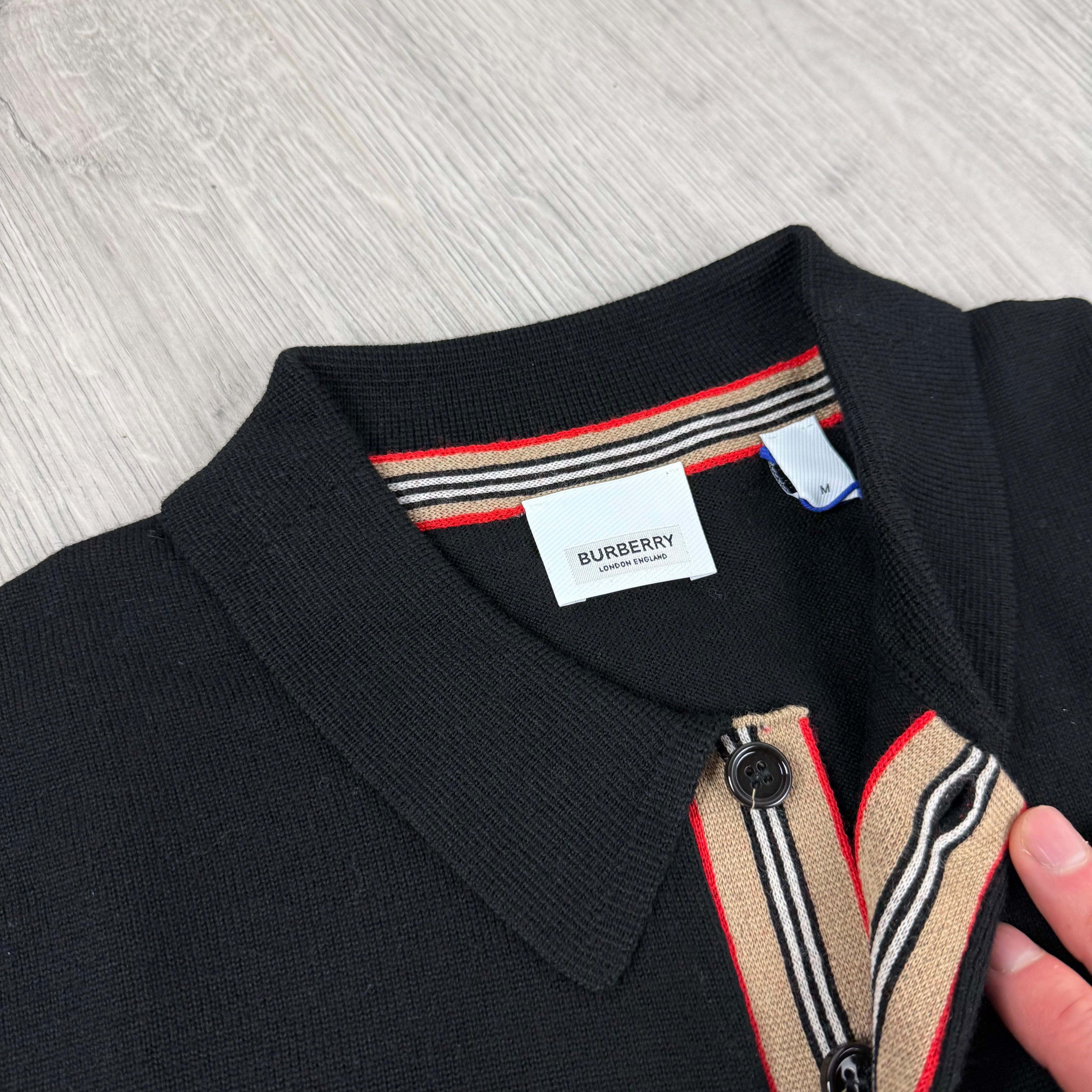 Burberry Pace Knit Polo Shirt - Black