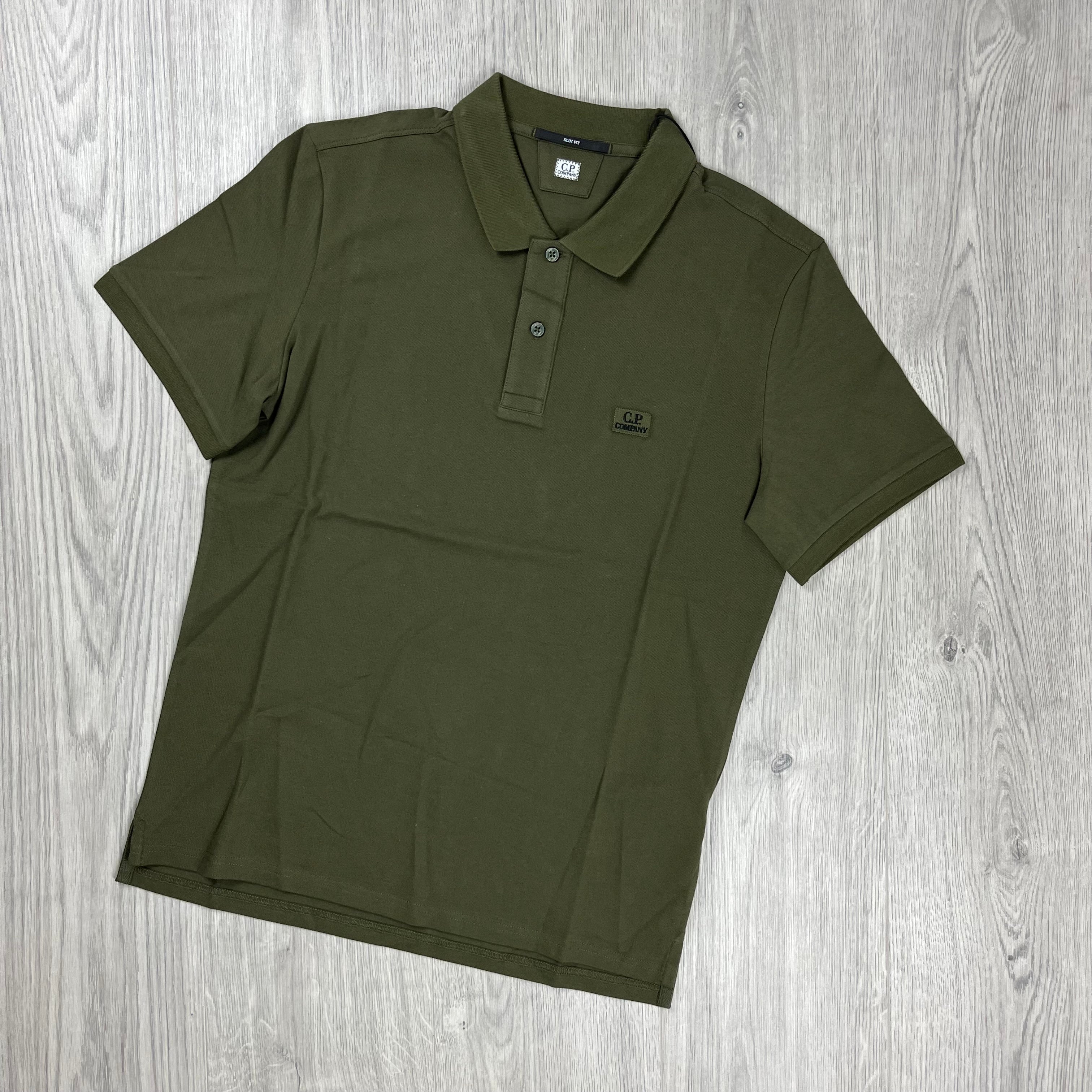 CP Company Piquet Polo Shirt - Ivy Green