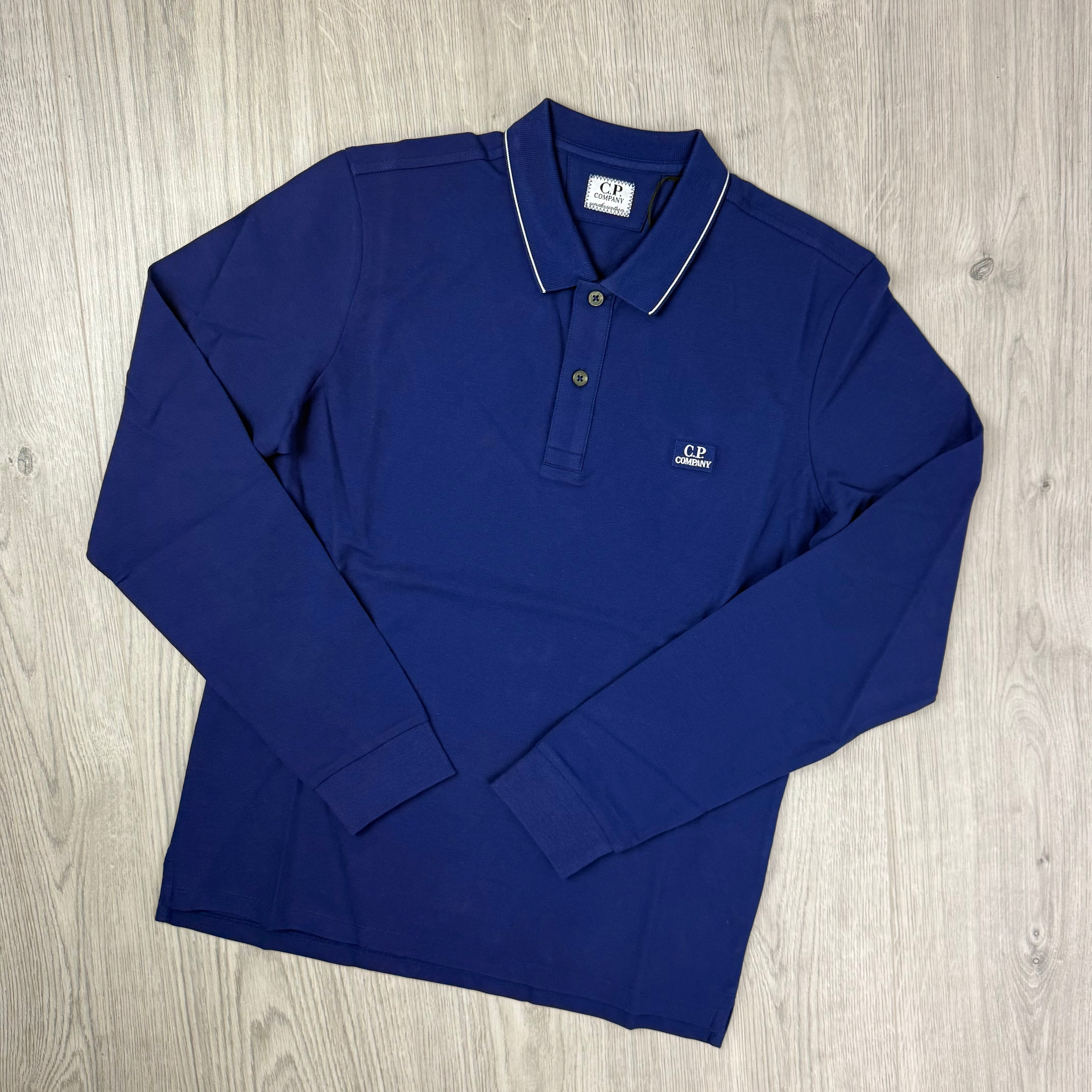 CP Company Junior Long Sleeve Polo - Ink Blue