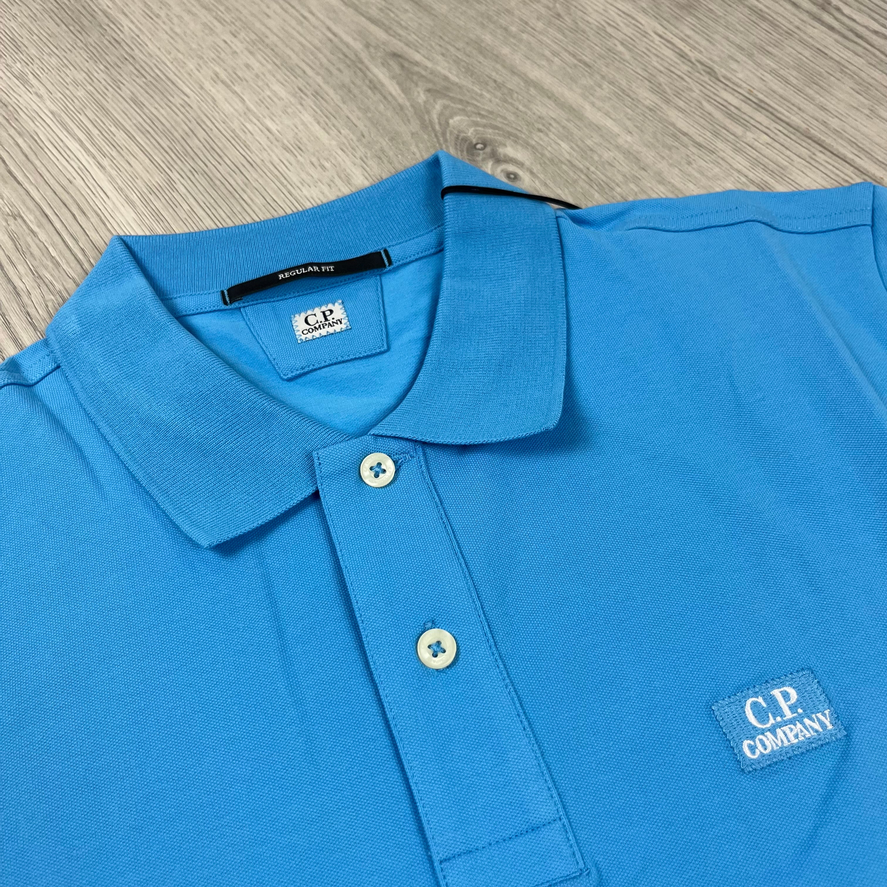 CP Company Piquet Polo Shirt - Azure