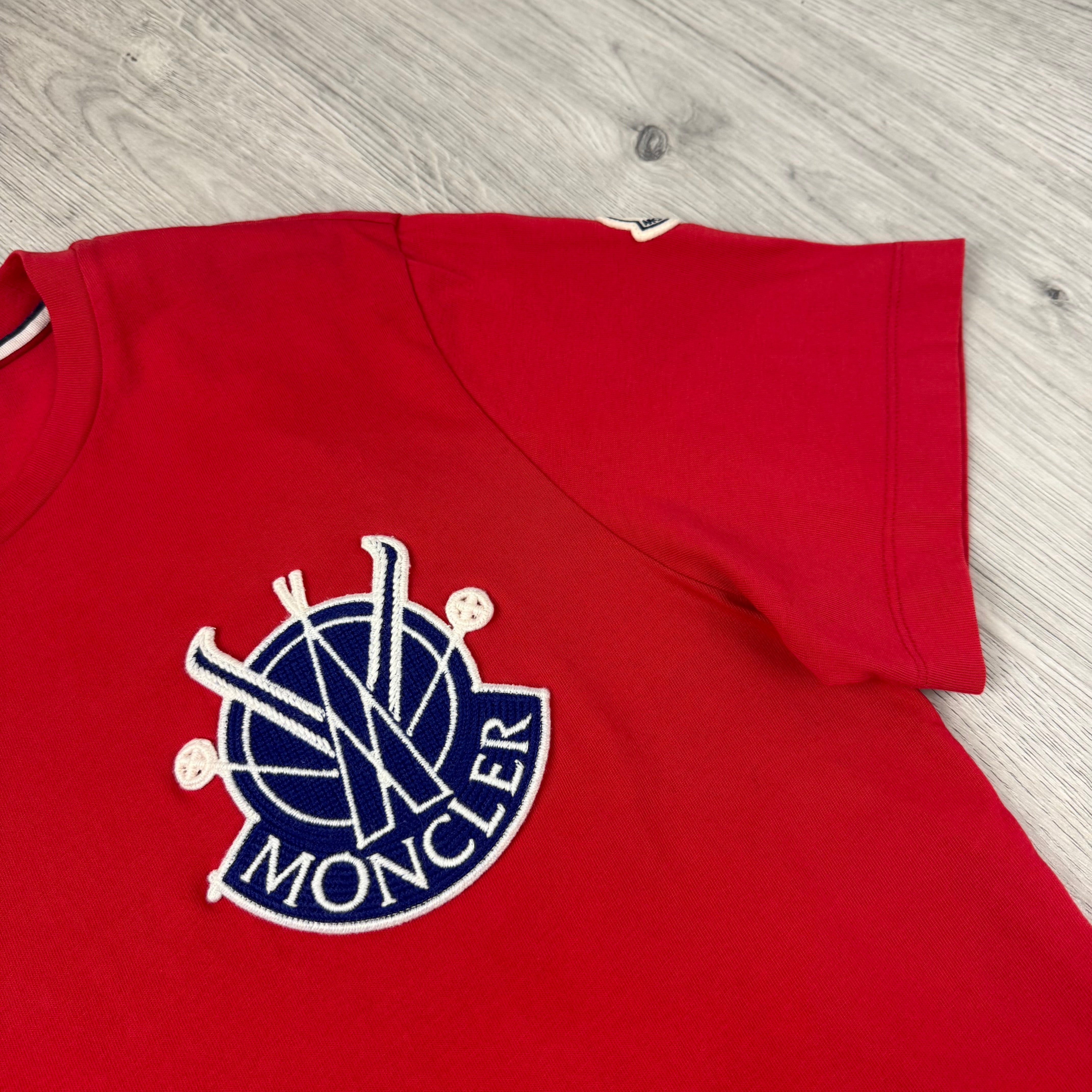 Moncler Embroidered T-Shirt - Red
