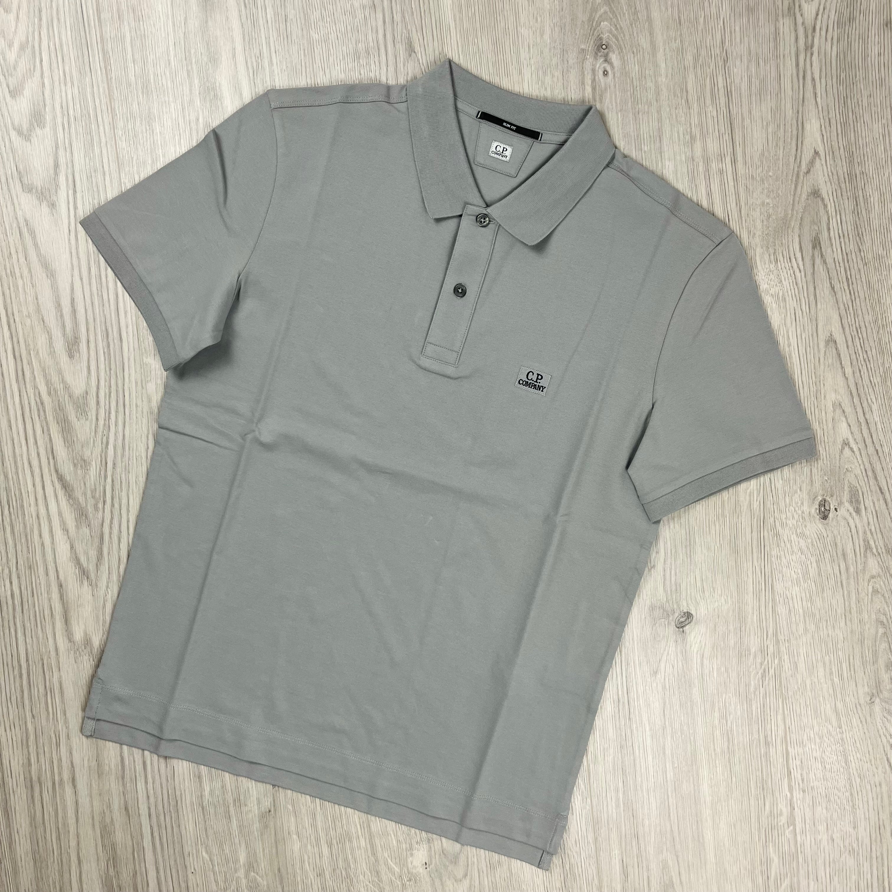 CP Company Piquet Polo Shirt - Drizzle