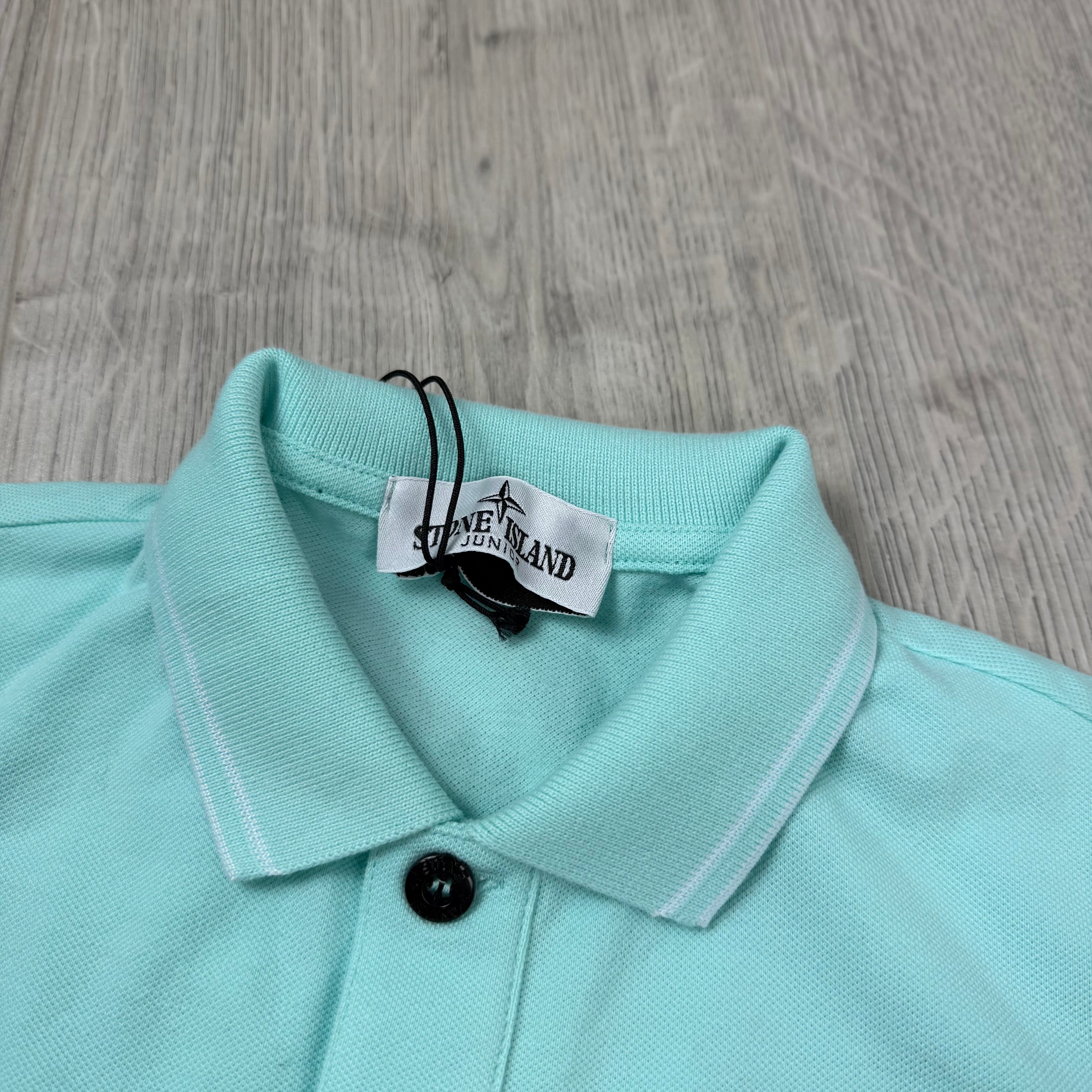 Stone Island Junior Patch Polo Shirt - Aqua