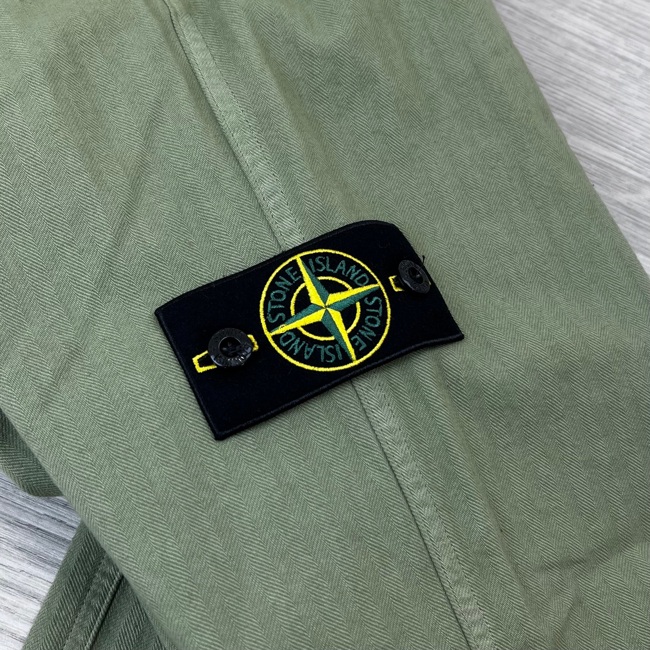 Stone Island Herringbone Trousers - Laurel Green
