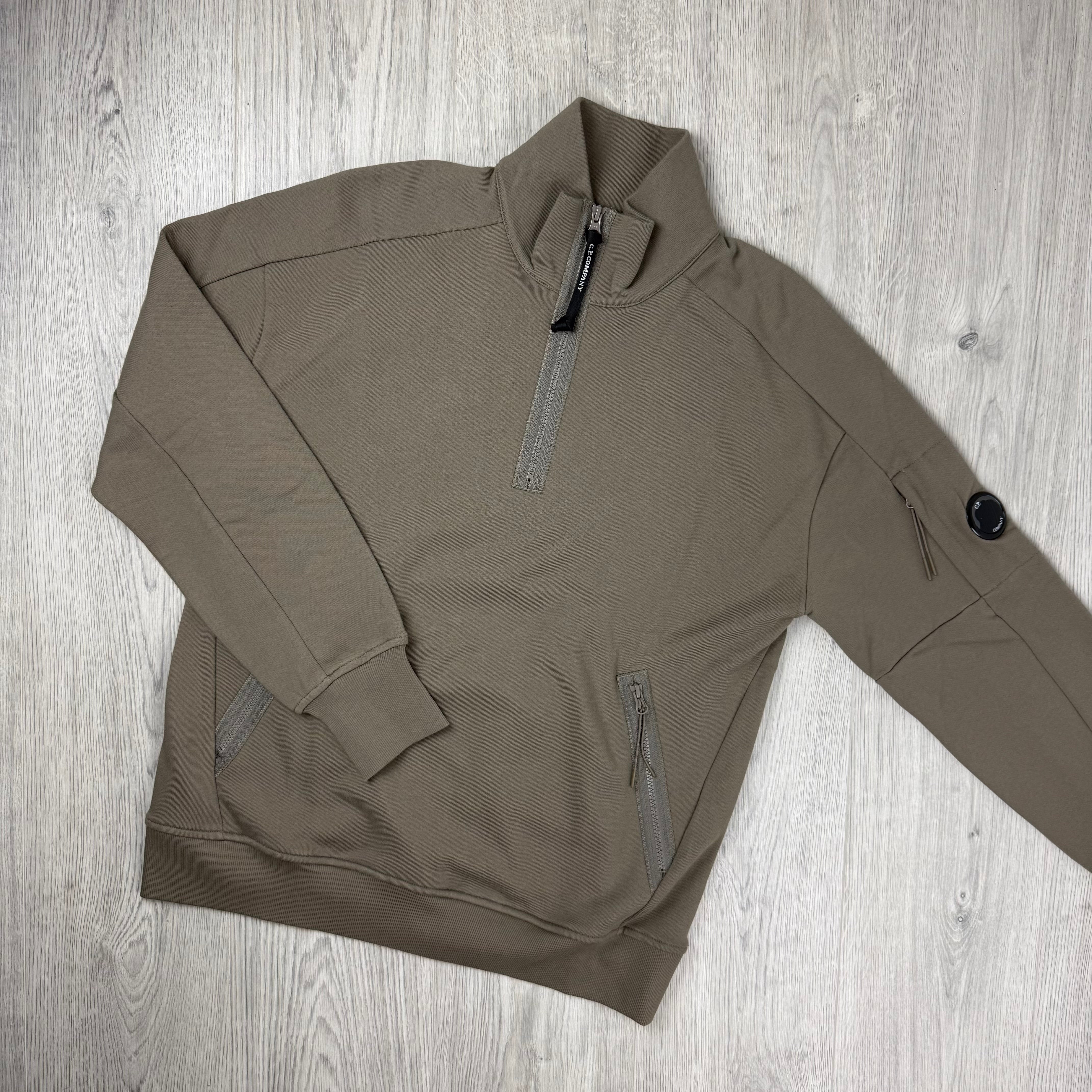 CP Company Raised Fleece Zip Sweatshirt - Butternut