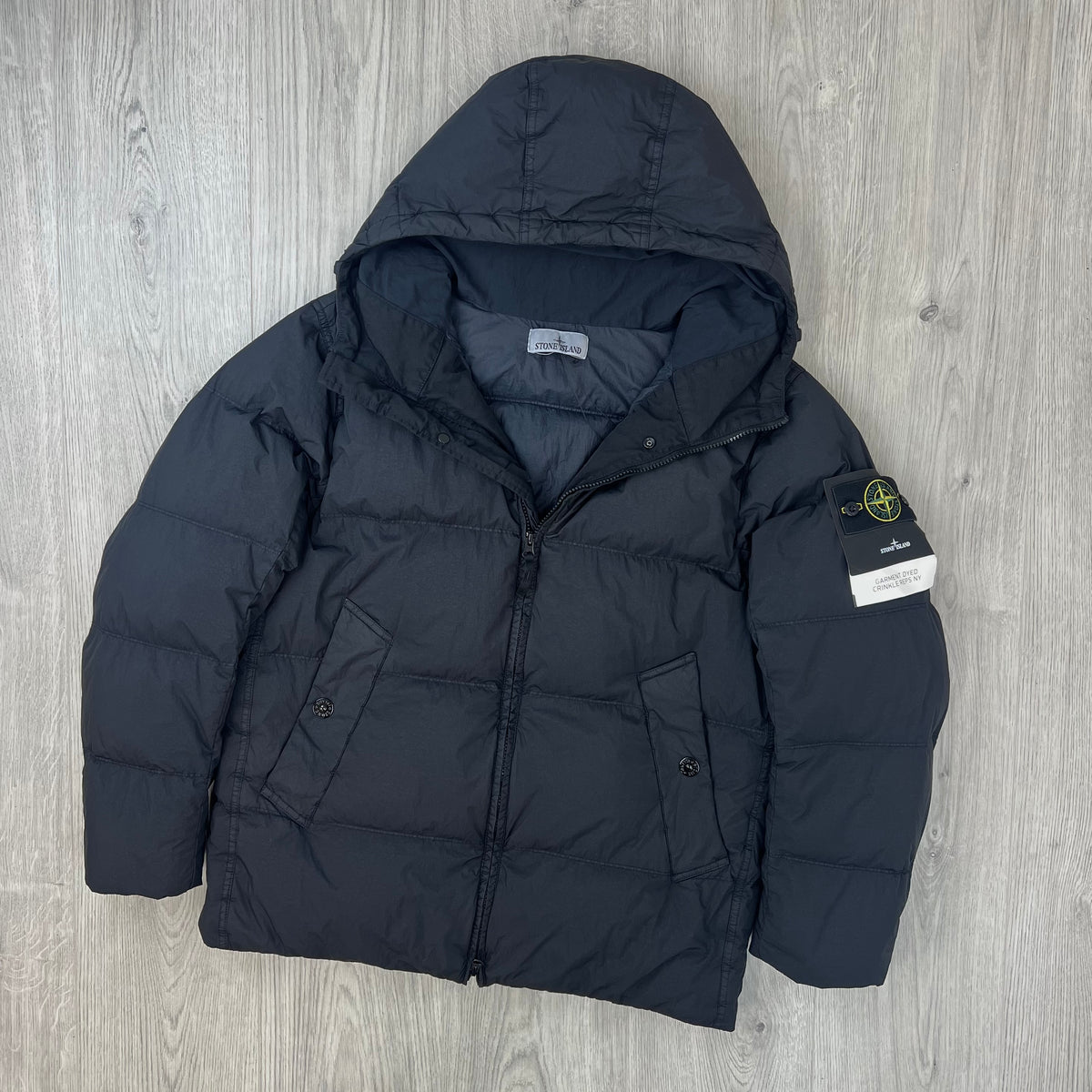 Stone Island Crinkle Reps Down Jacket - Black