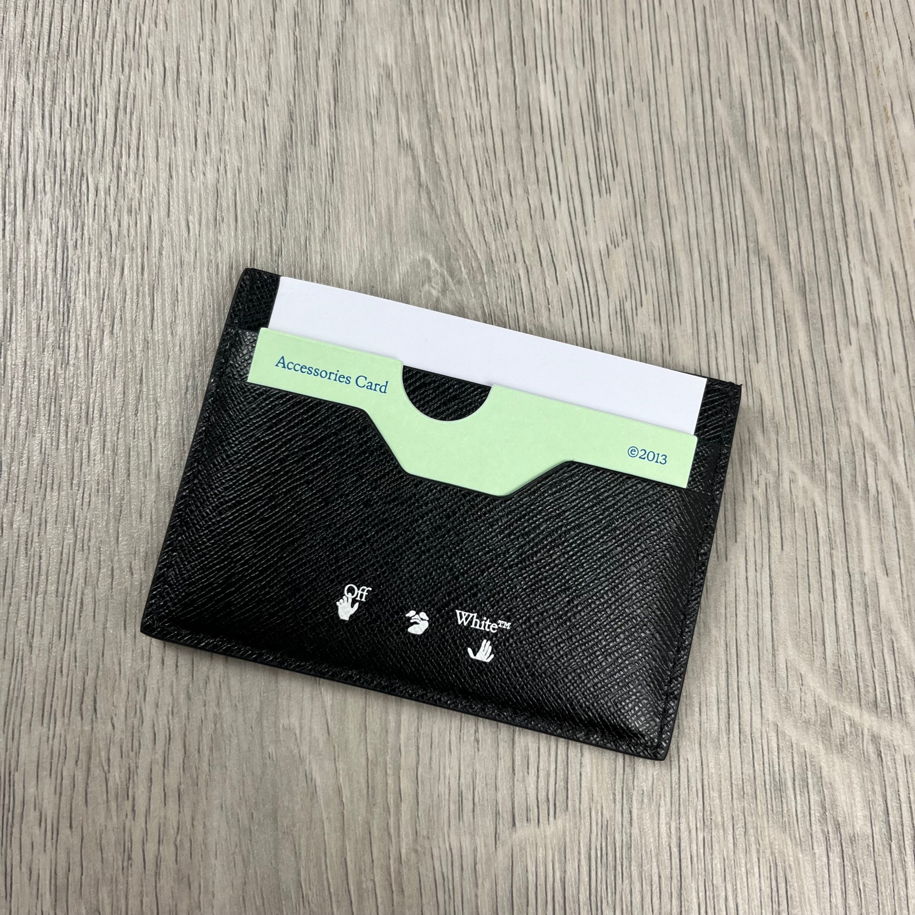 Off-White Leather Cardholder - Black