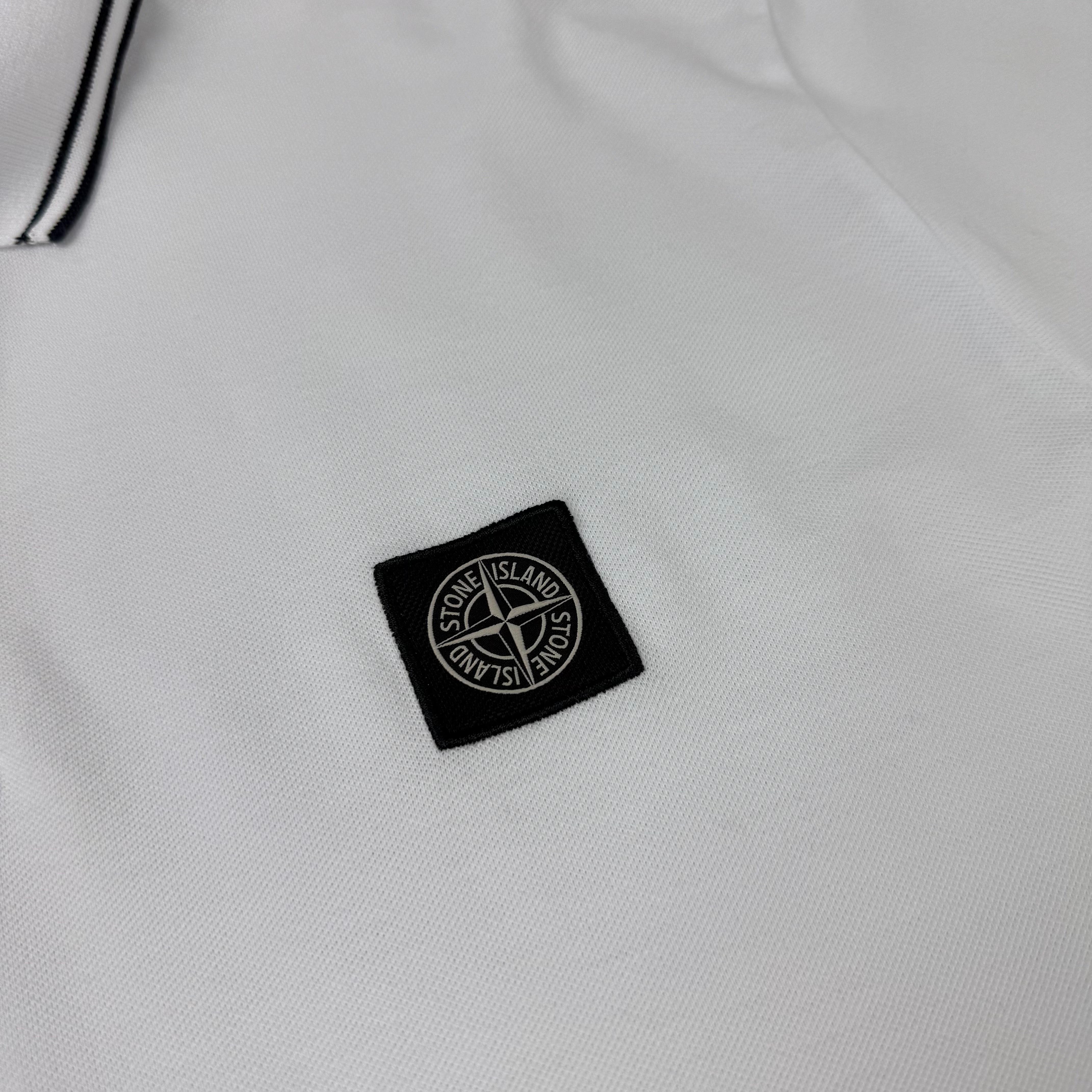 Stone Island Patch Polo Shirt - White