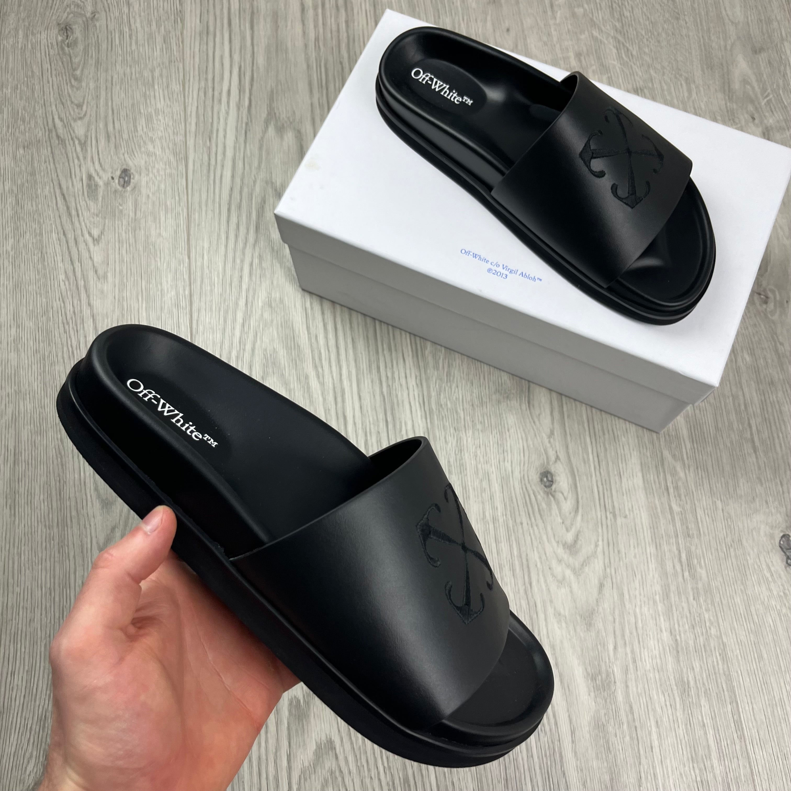 Off-White Pool Time Slides - Black