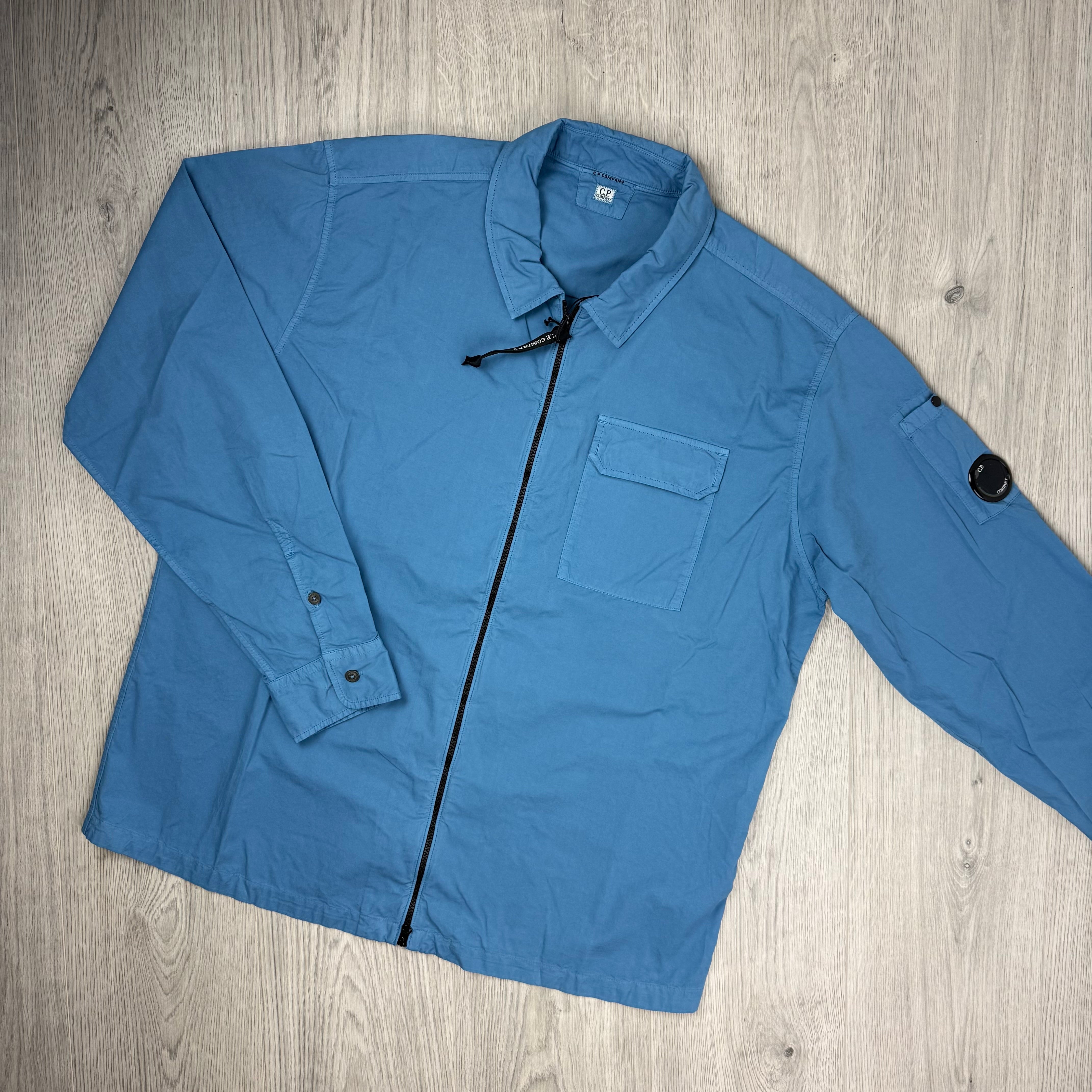 CP Company Zip Overshirt - Aegean Blue
