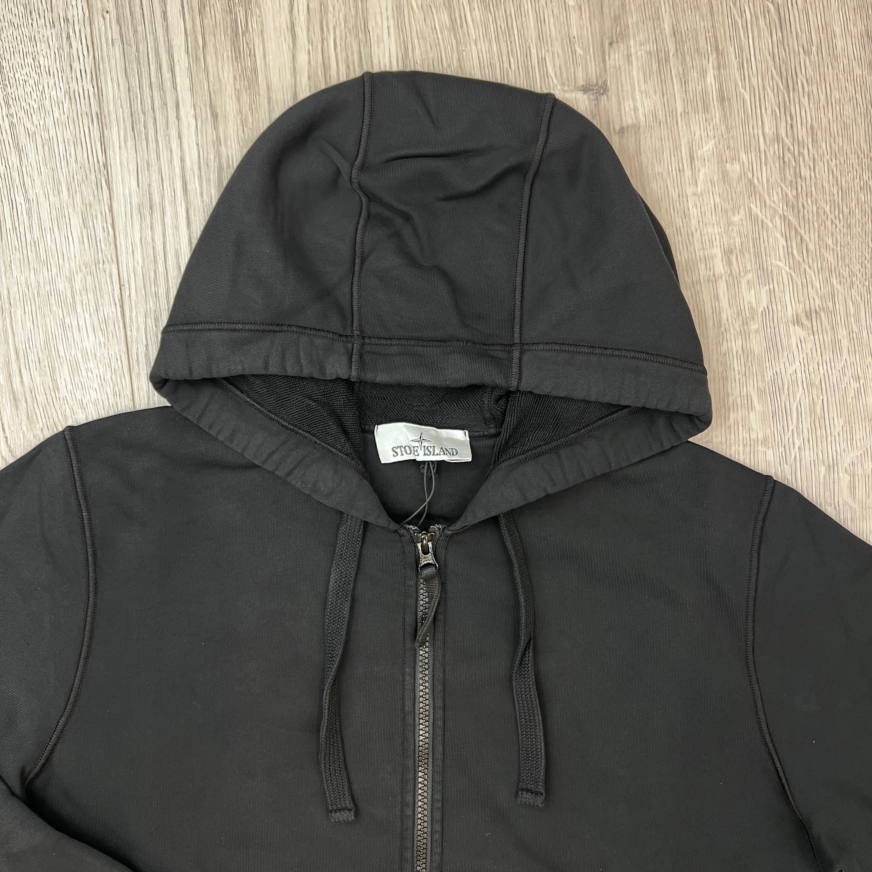 Stone Island Zip Hoodie - Black