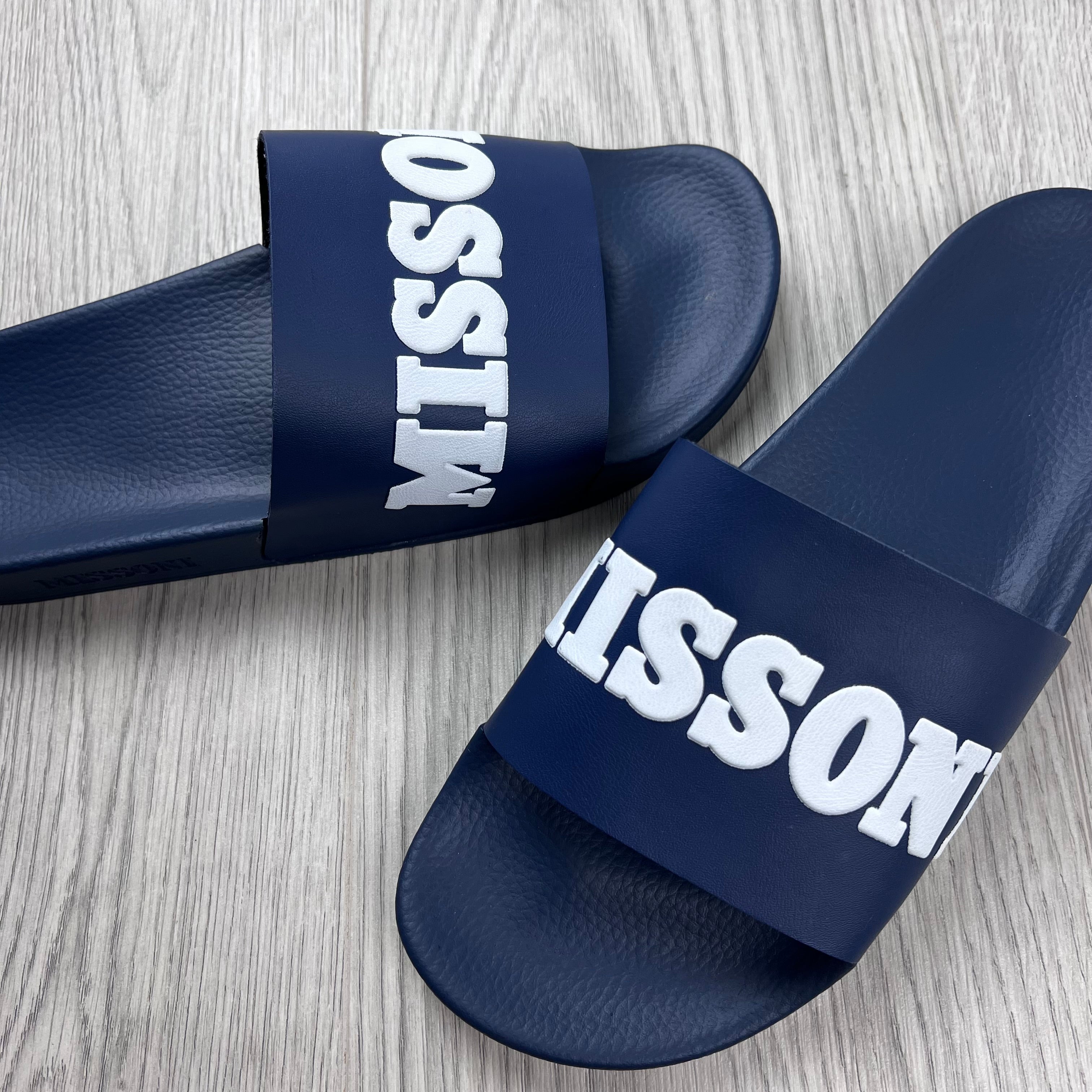 Missoni Rubber Slides - Navy