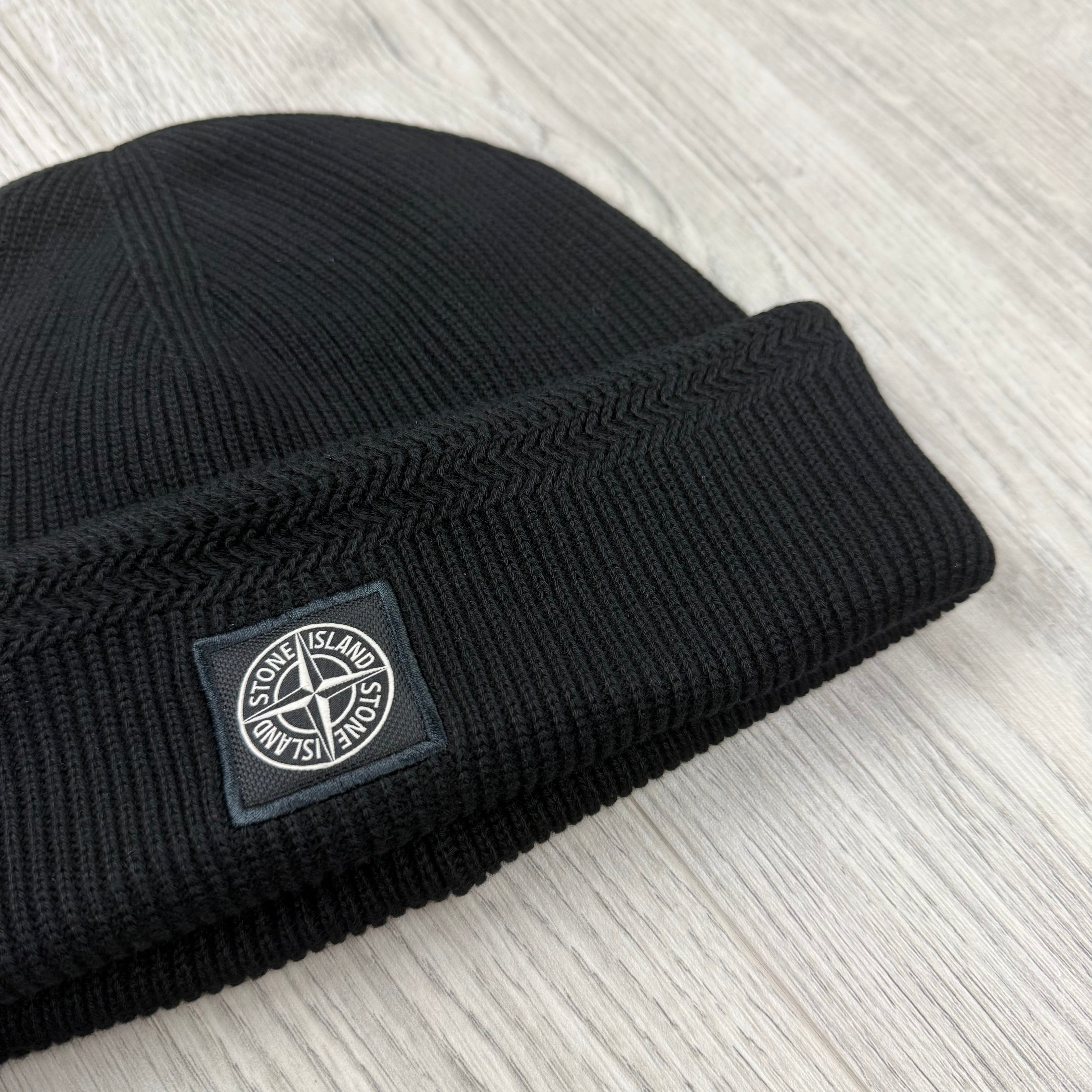 Stone Island Wool Beanie - Black