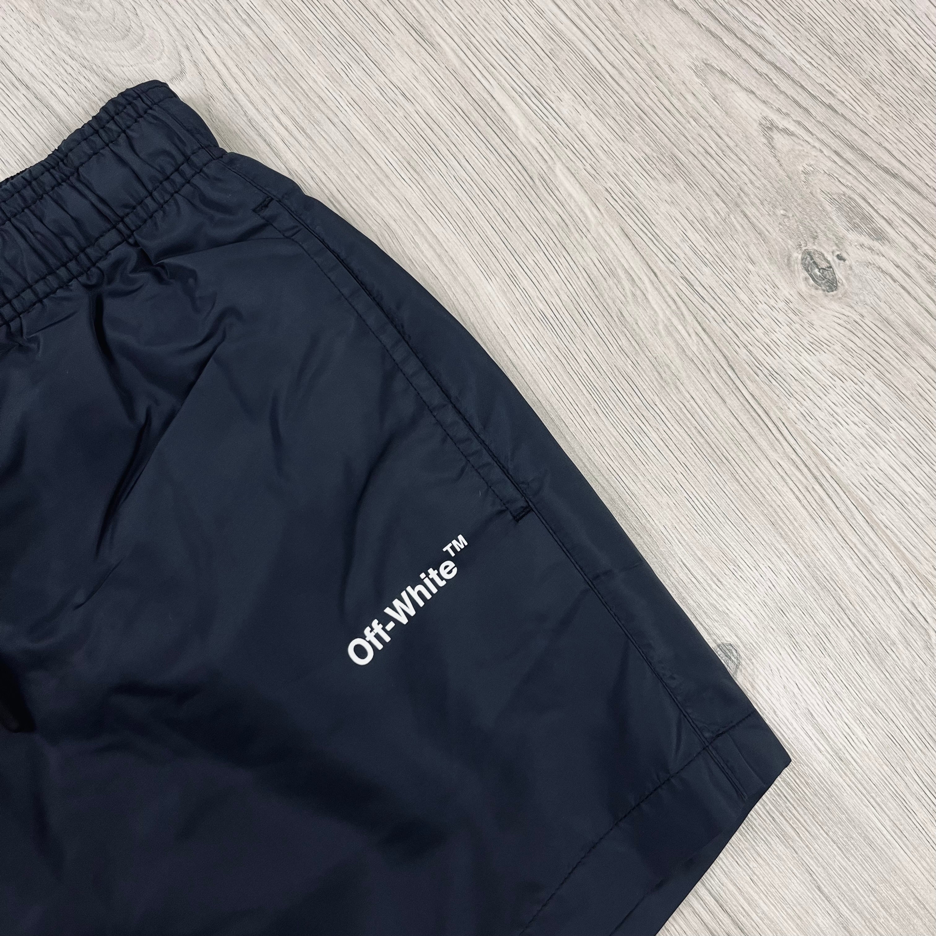 Off-White Swim Shorts in Black. On sale at Open Attire.