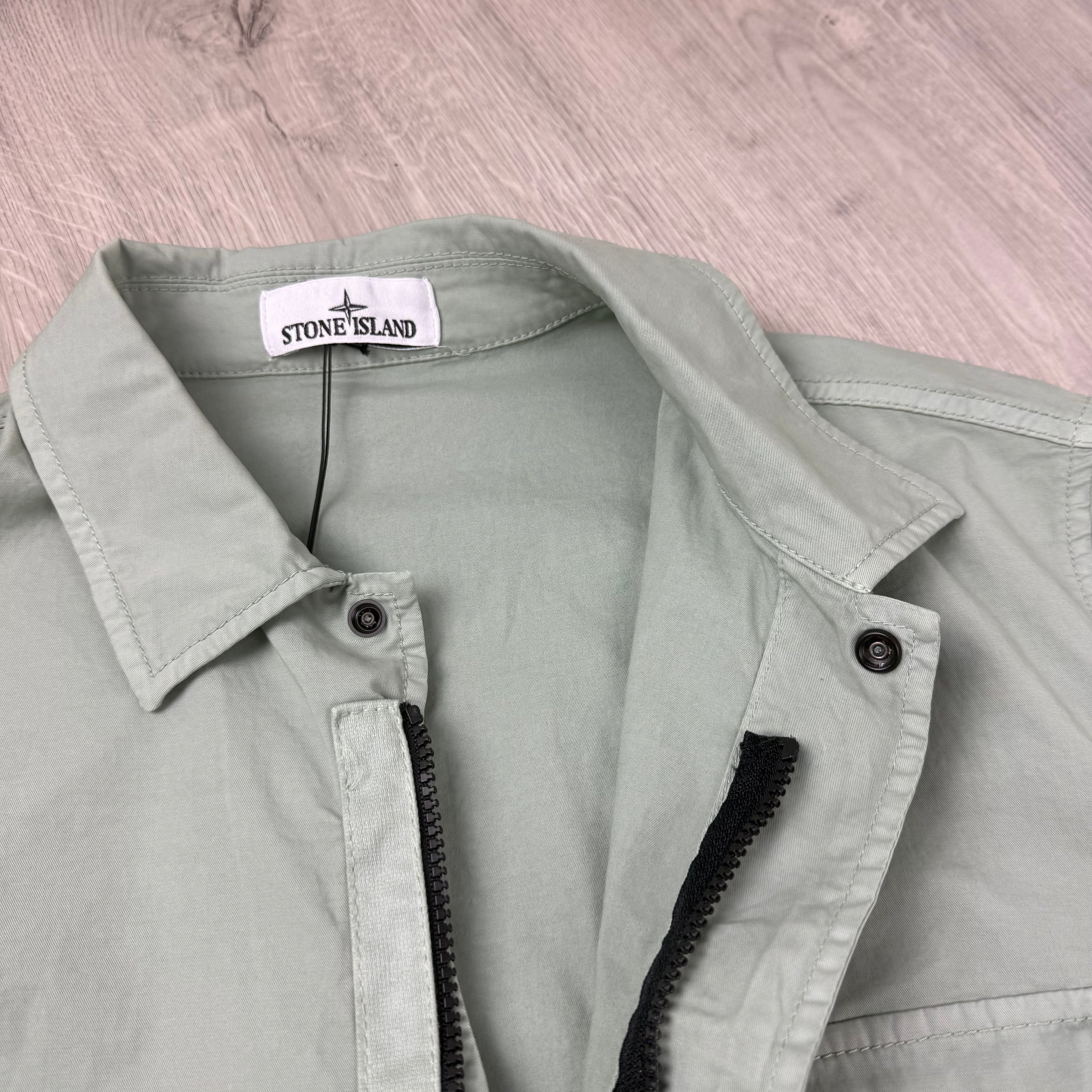 Stone Island Zip Overshirt - Sage