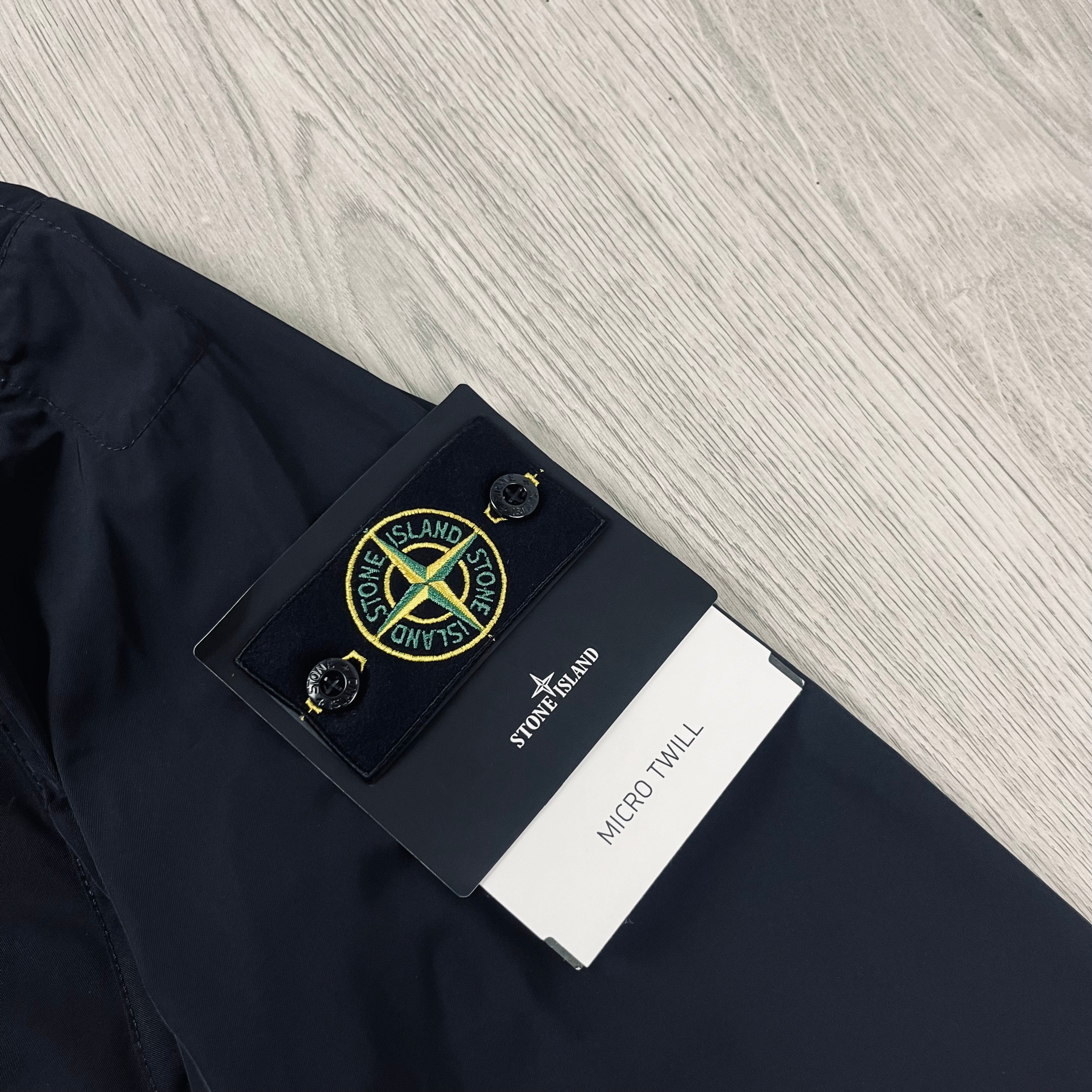 Stone Island Micro-Twill jacket in Black. On sale at Open Attire.