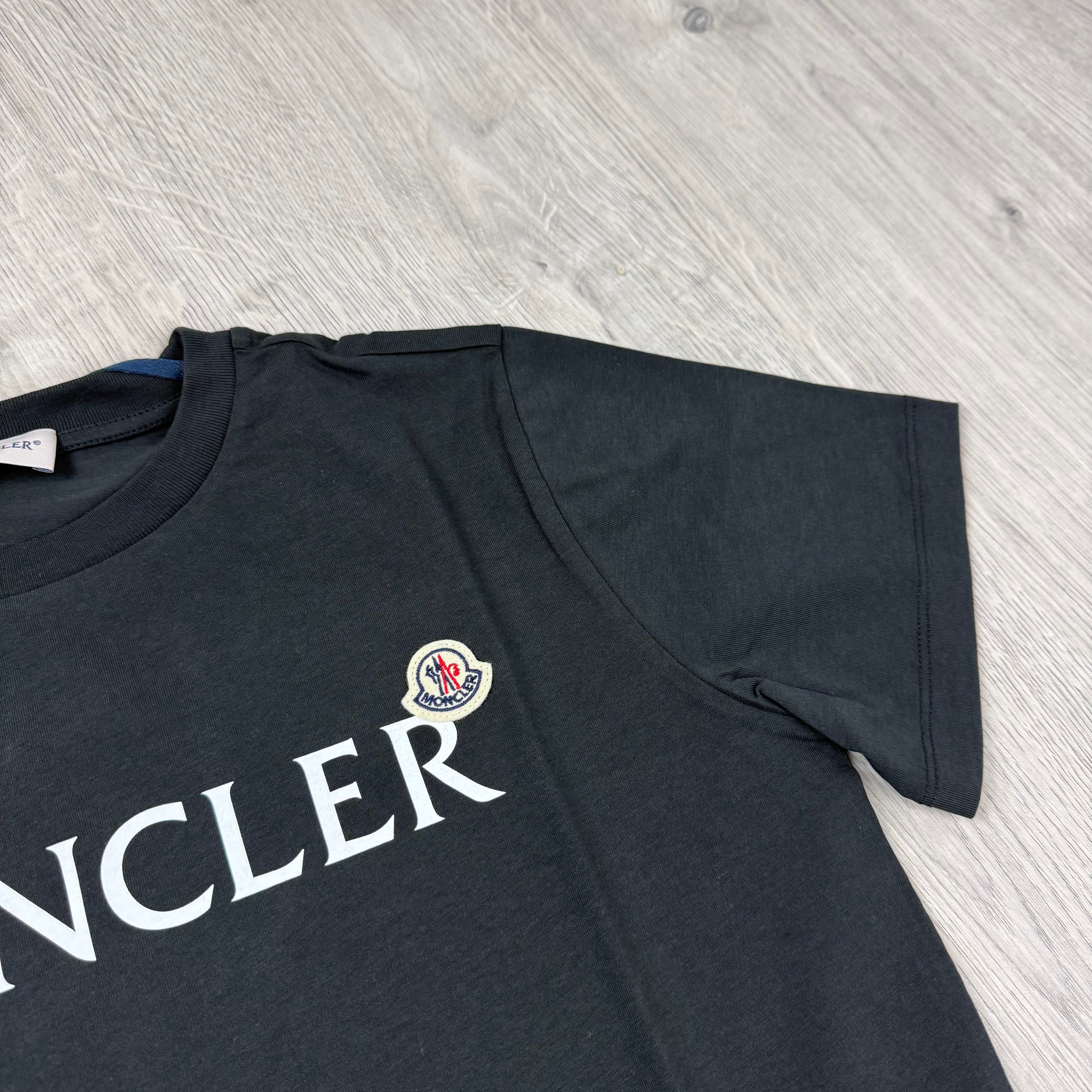 Moncler Junior Printed T-Shirt - Black