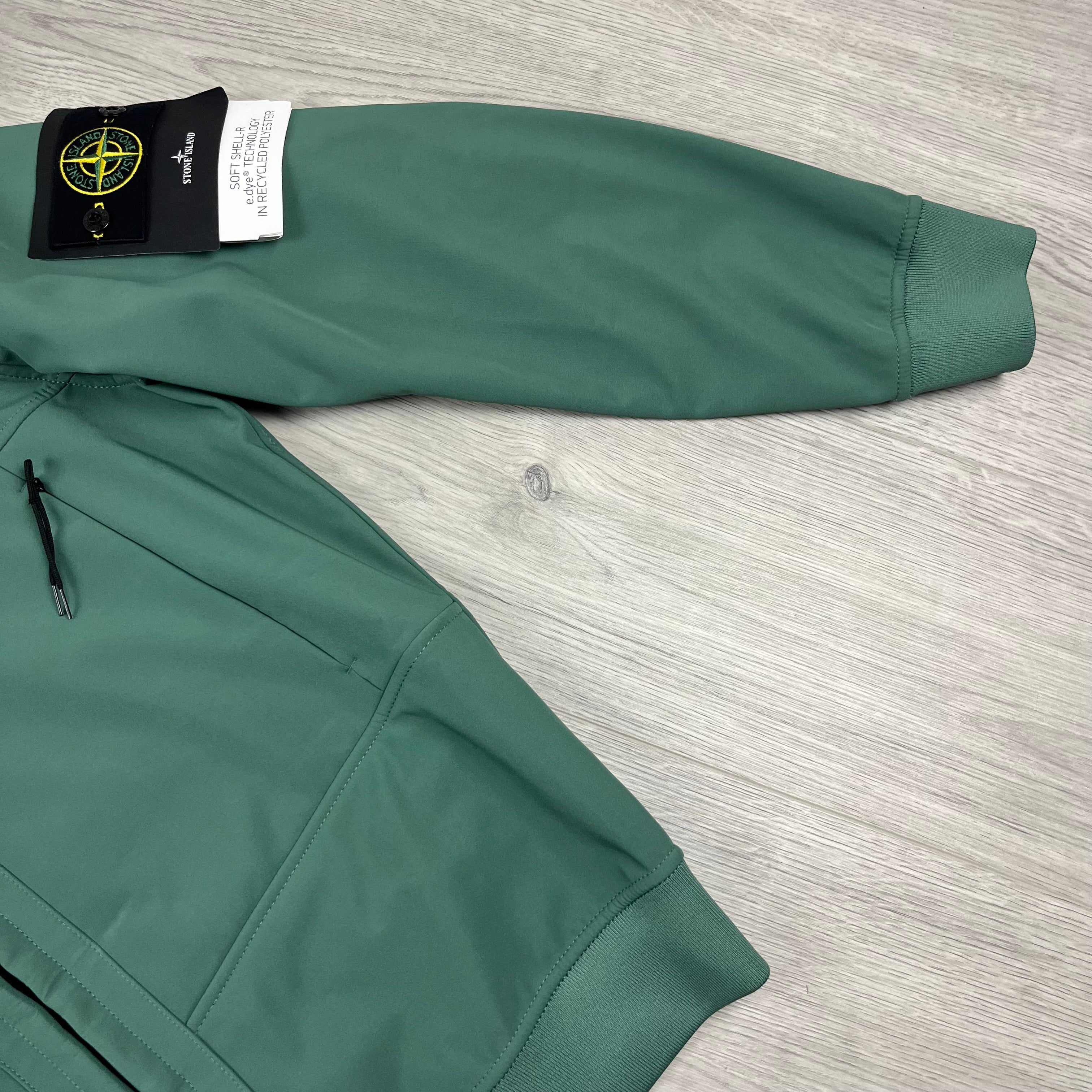 Stone Island Soft Shell-R Jacket in Sage Green. On sale at Open Attire.