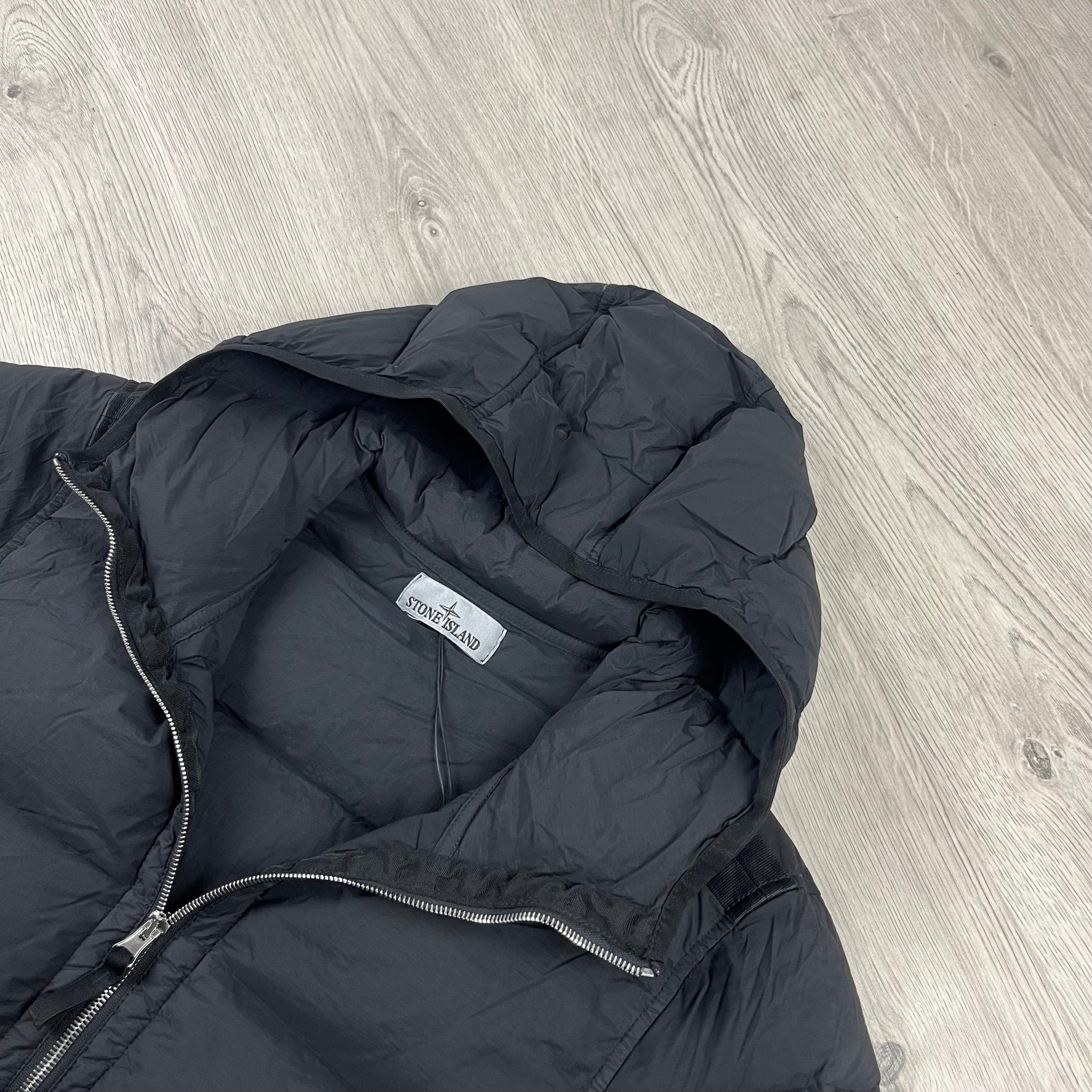 Stone Island Seamless Down-TC Coat in Black. On sale at Open Attire.