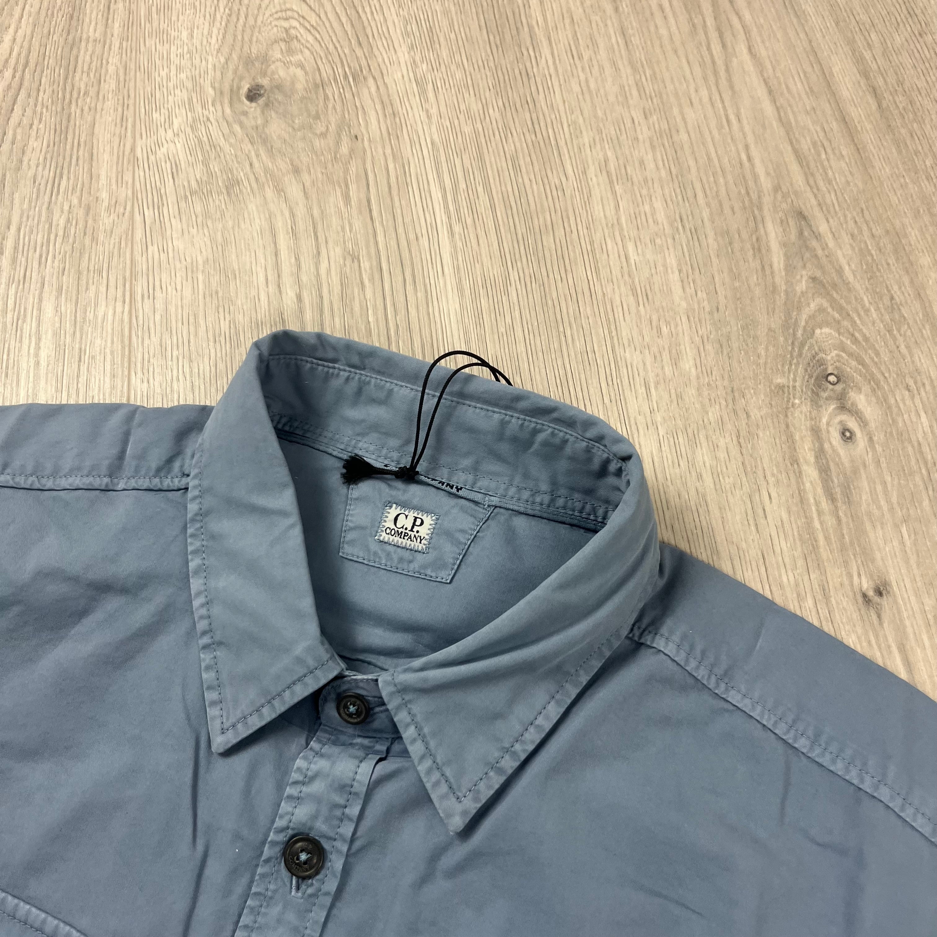 CP Company Button Overshirt - Flint Stone