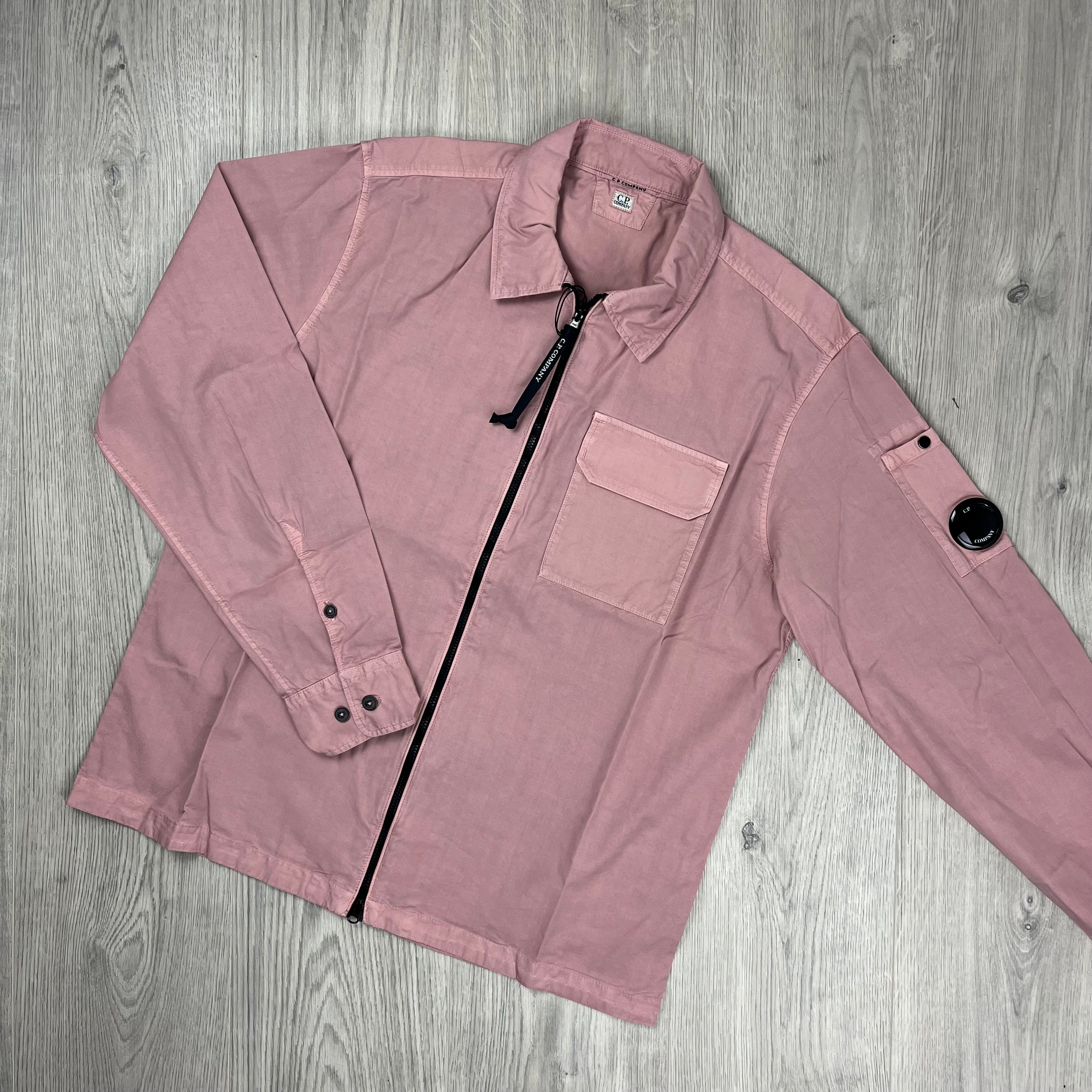 CP Company Zip Overshirt - Misty Rose