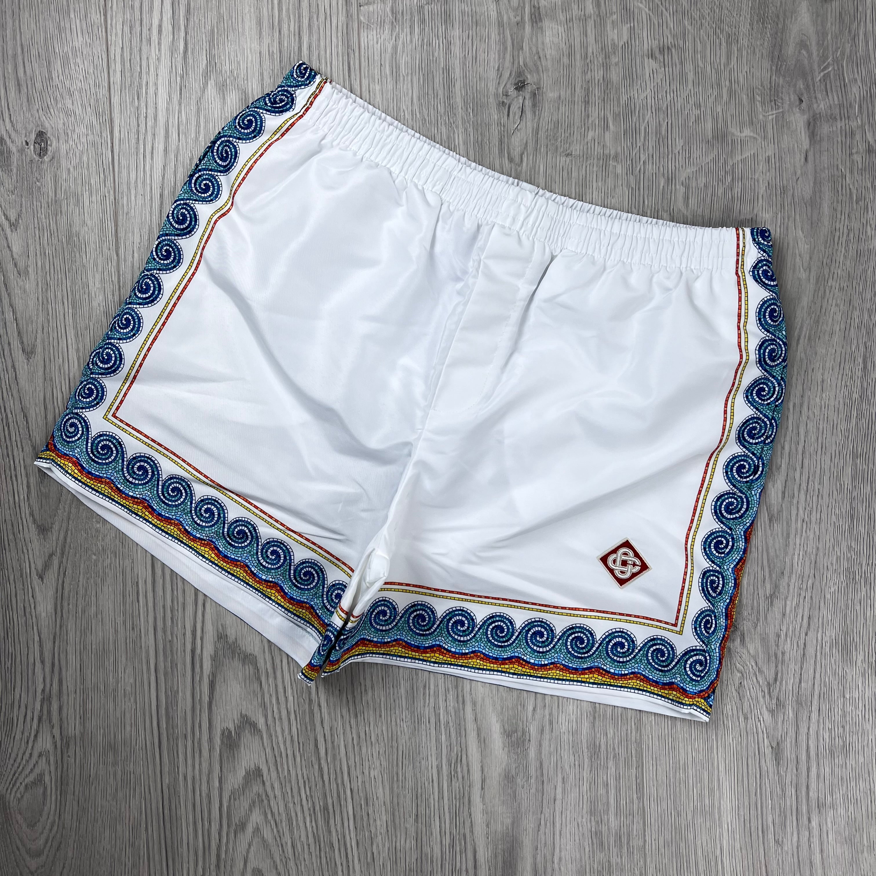 Casablanca 'Greco Wave' Swim Shorts - White