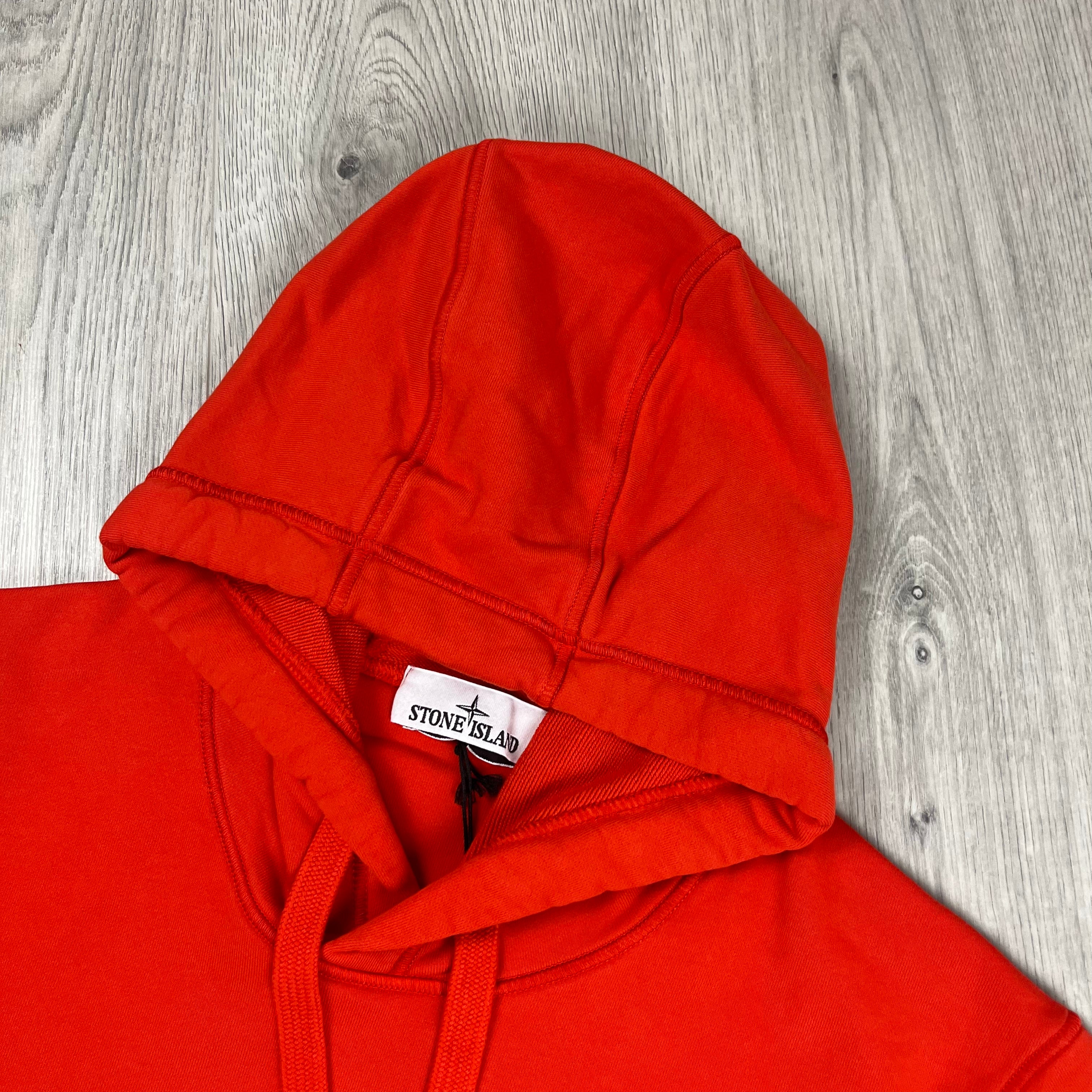 Stone Island Dyed Hoodie - Lobster Red