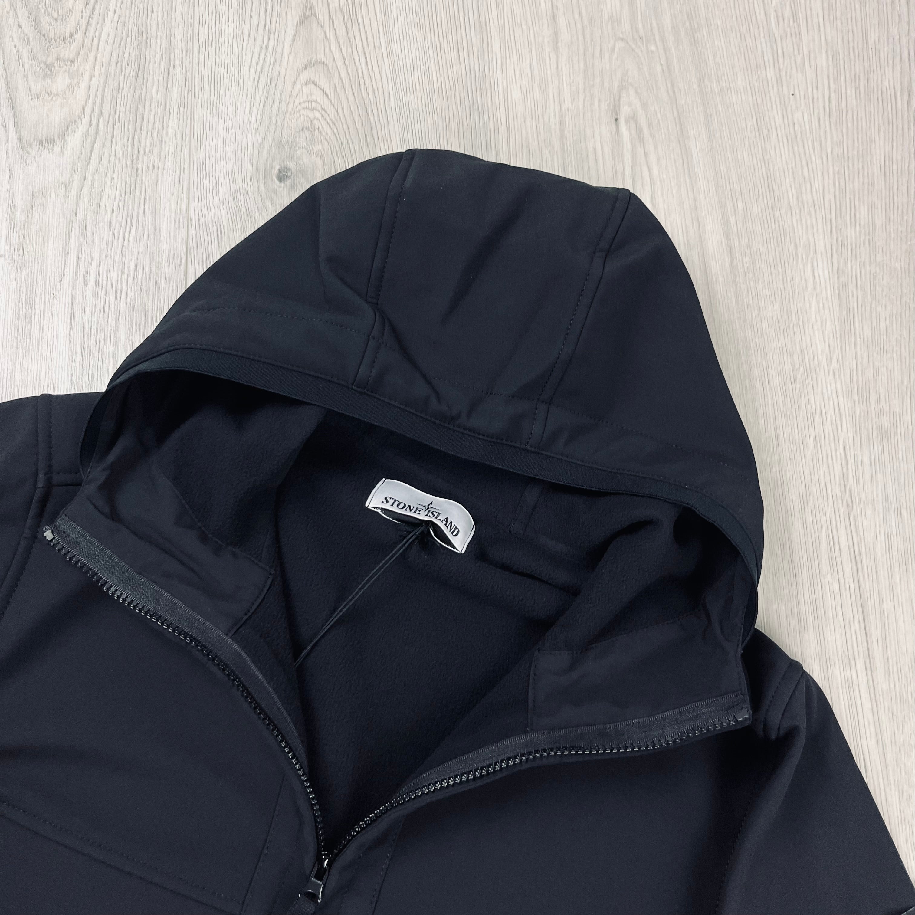 Stone Island Soft Shell-R Jacket in Black. On sale at Open Attire.