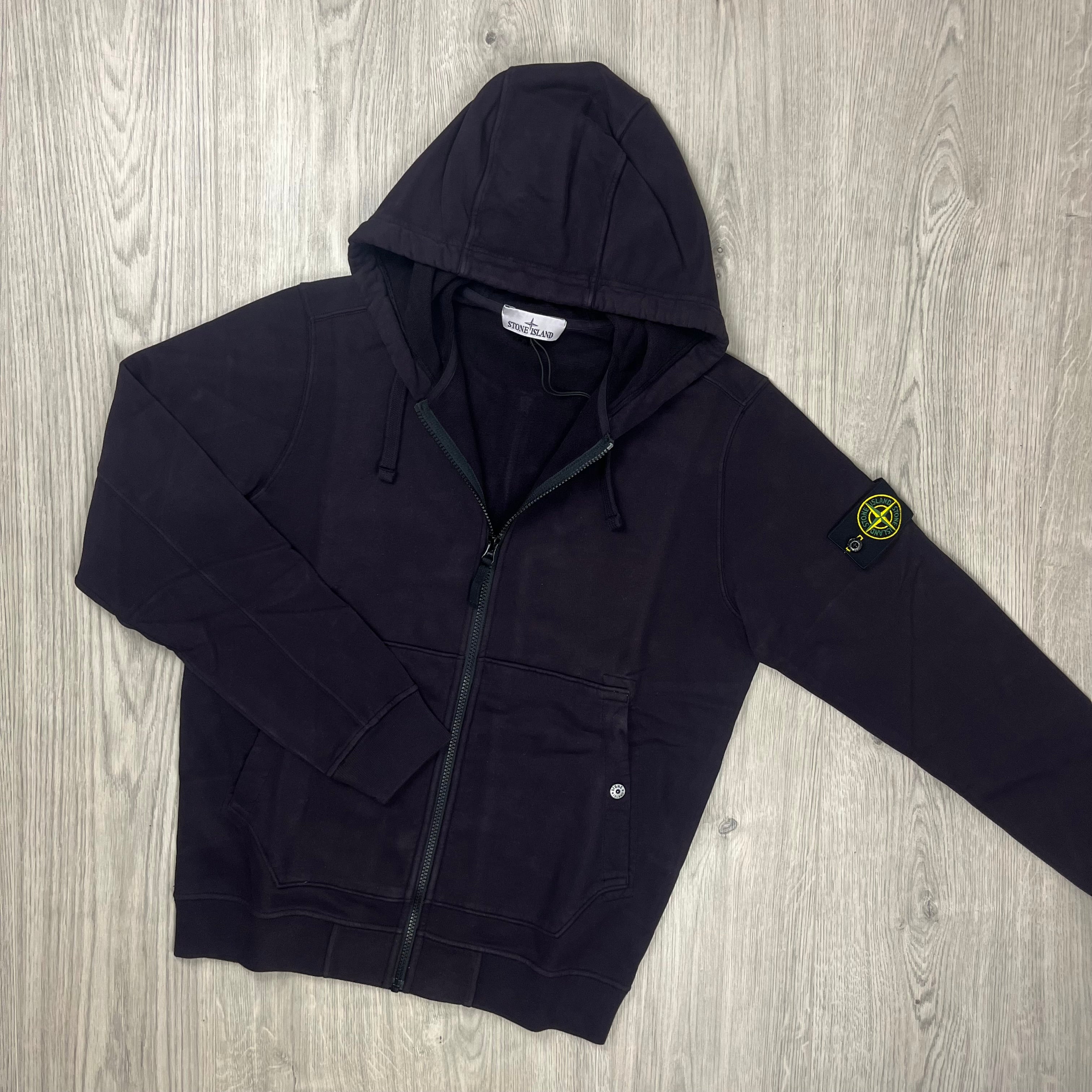 Stone Island Zip Hoodie - Burgundy