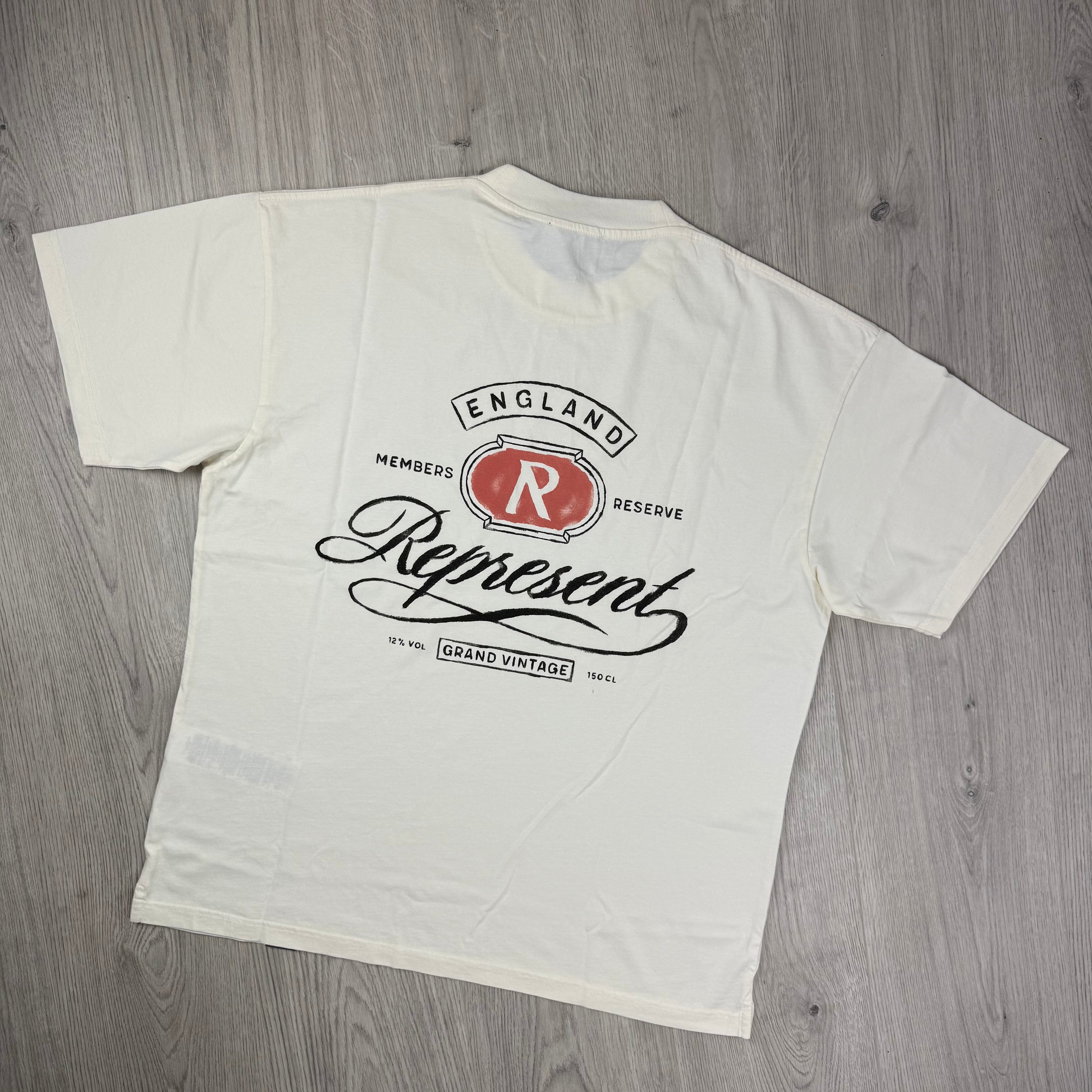 Represent 'Grand Vintage' T-Shirt -  Aged White