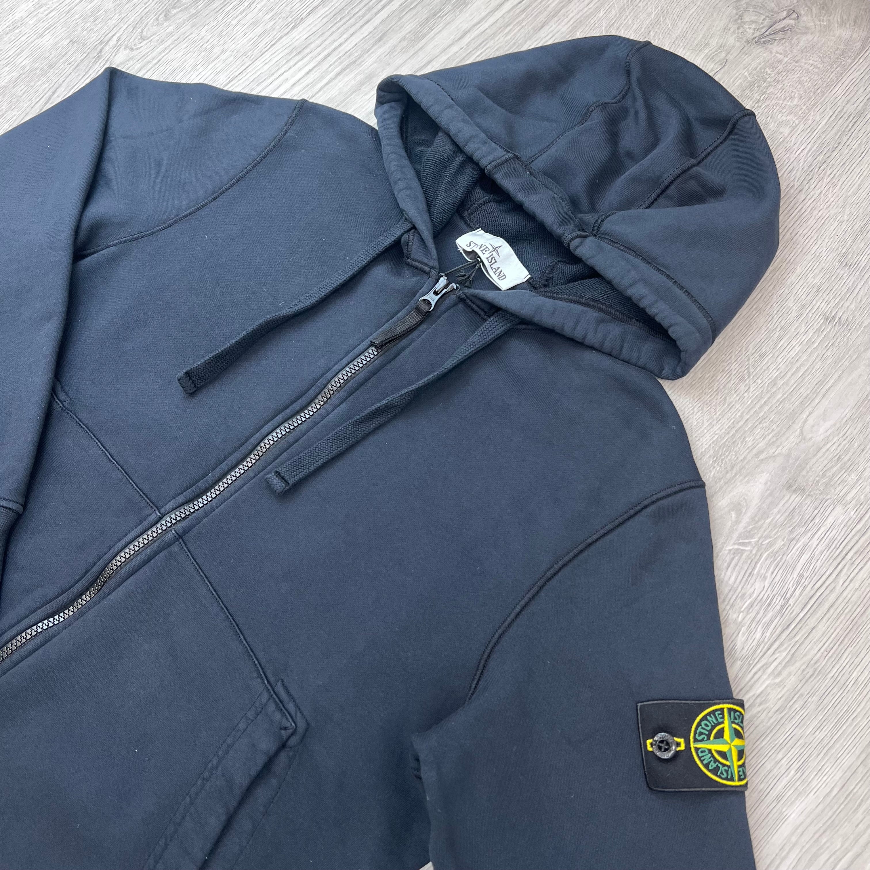 Stone Island Zip Hoodie - Navy