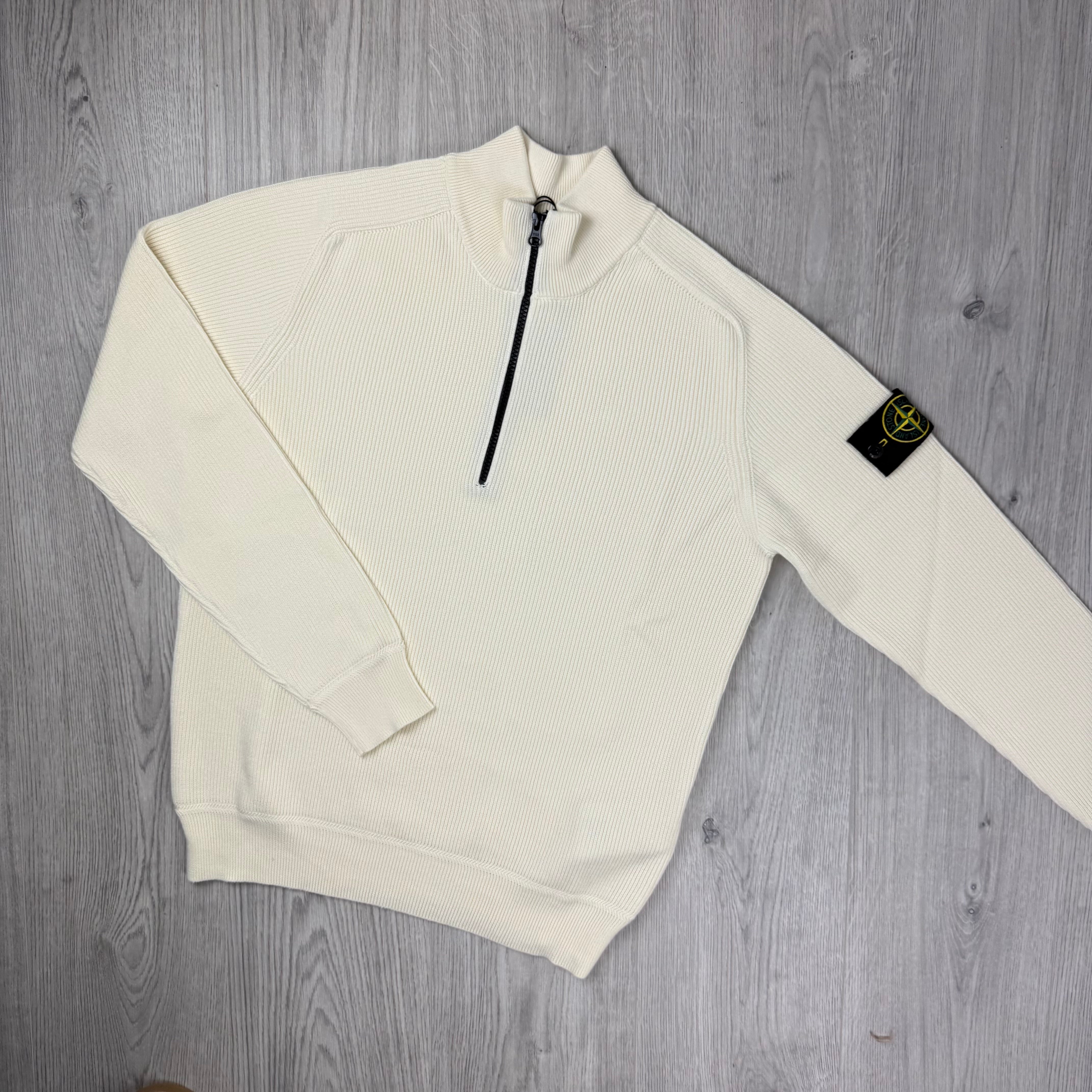 Stone Island Knit Half Zip Fleece - Ivory