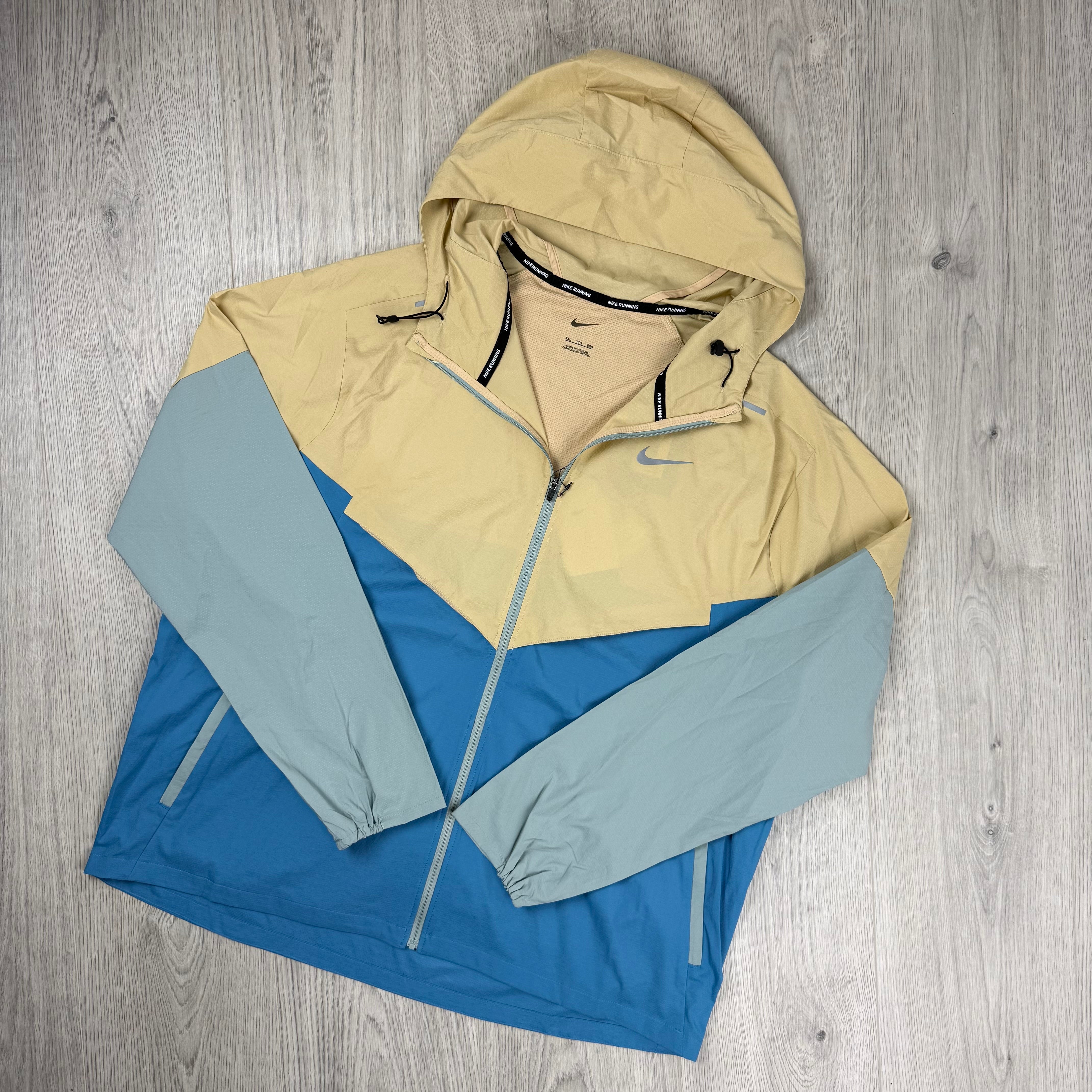 Nike Miler Repel Windbreaker - Beige/Blue