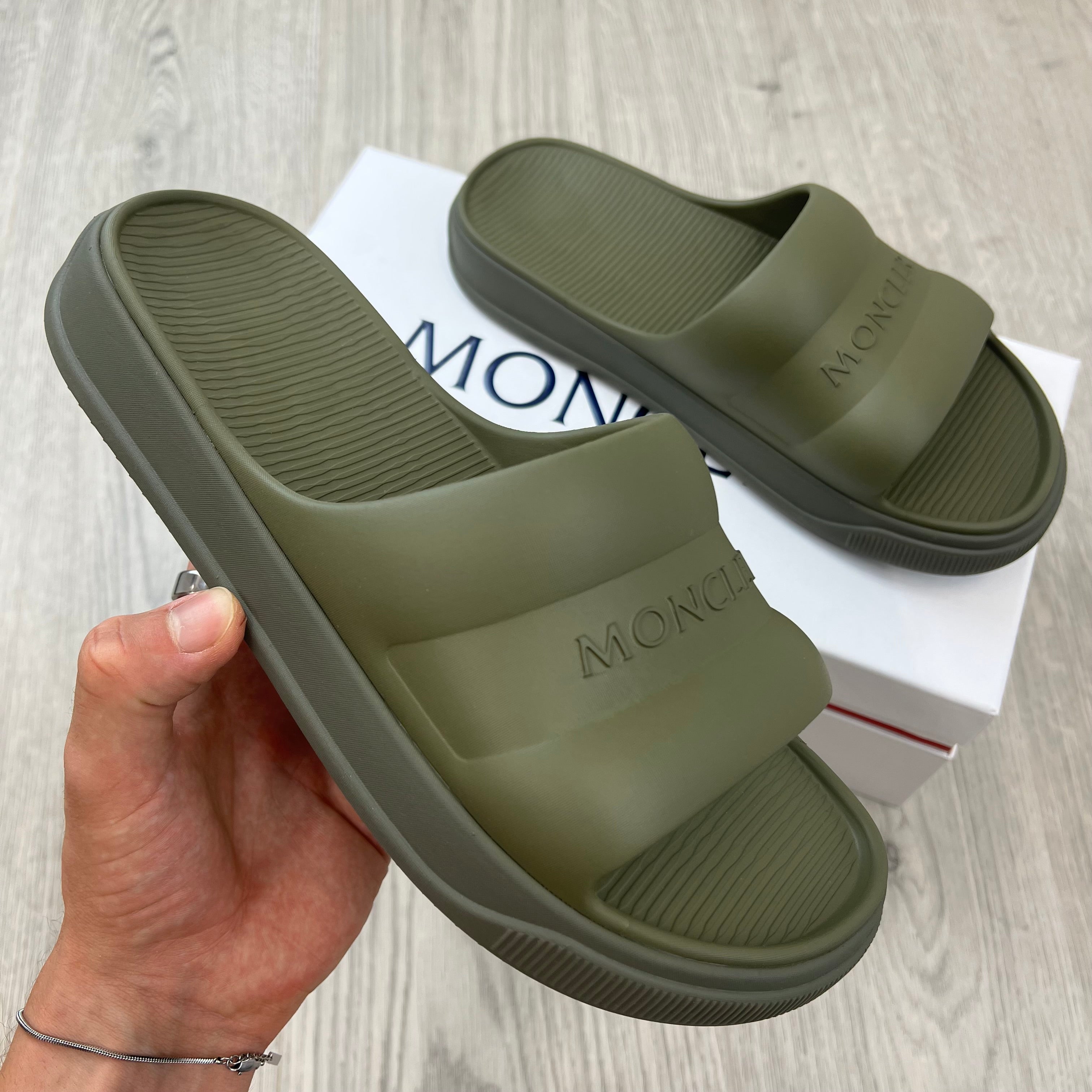Moncler Altive Slides - Sage Green
